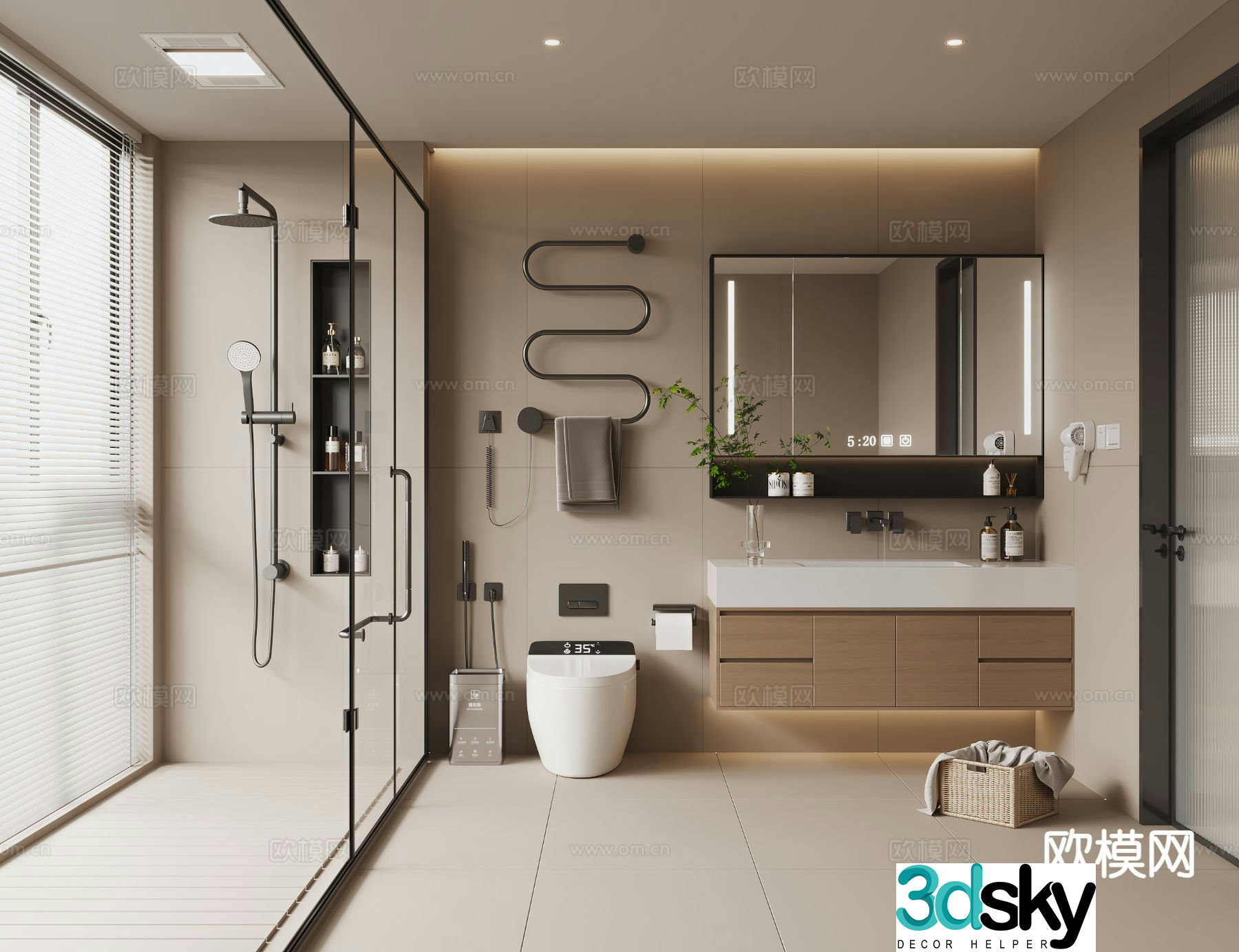 Modern bathroom bathroom 3d model