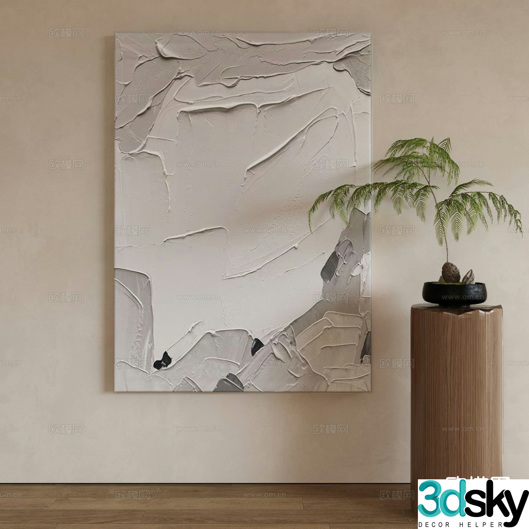 Modern decorative painting oil painting texture painting 3d model