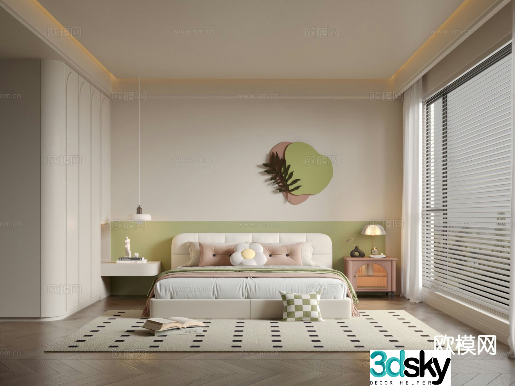 Cream style bedroom master bedroom 3d model