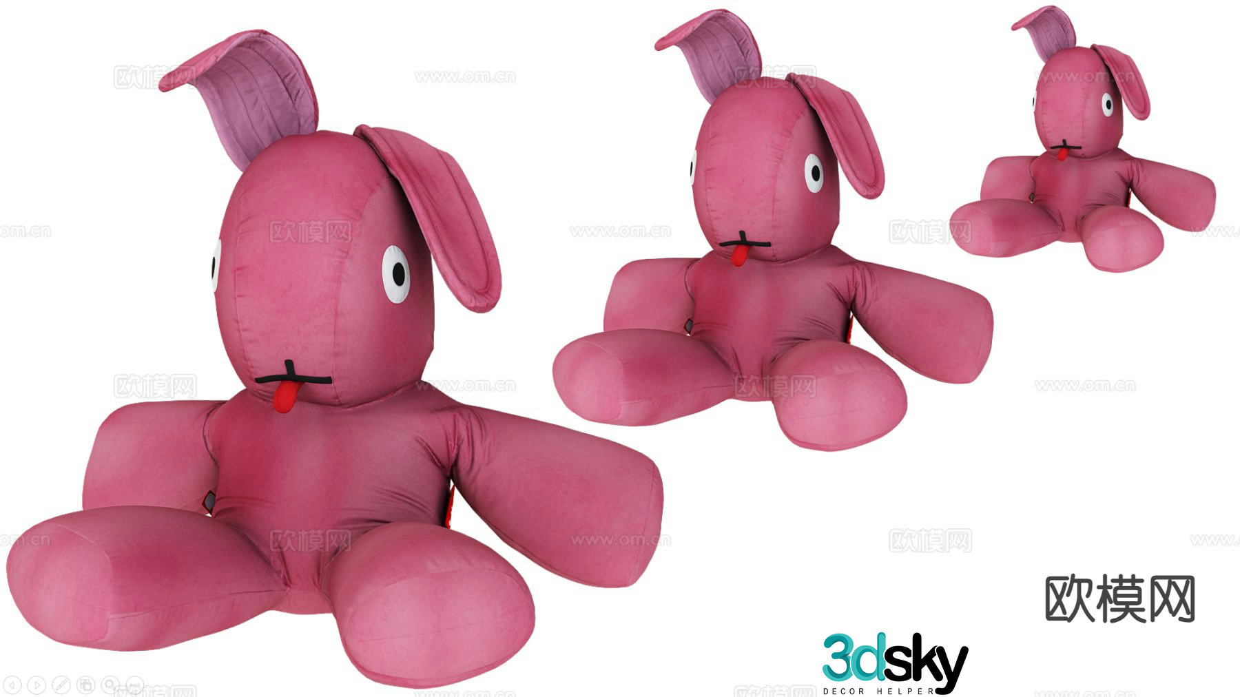 children toys velvet toys rabbit toys 3d model