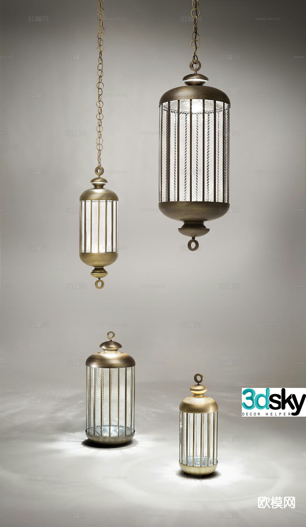 New Chinese style chandelier table lamp 3d model