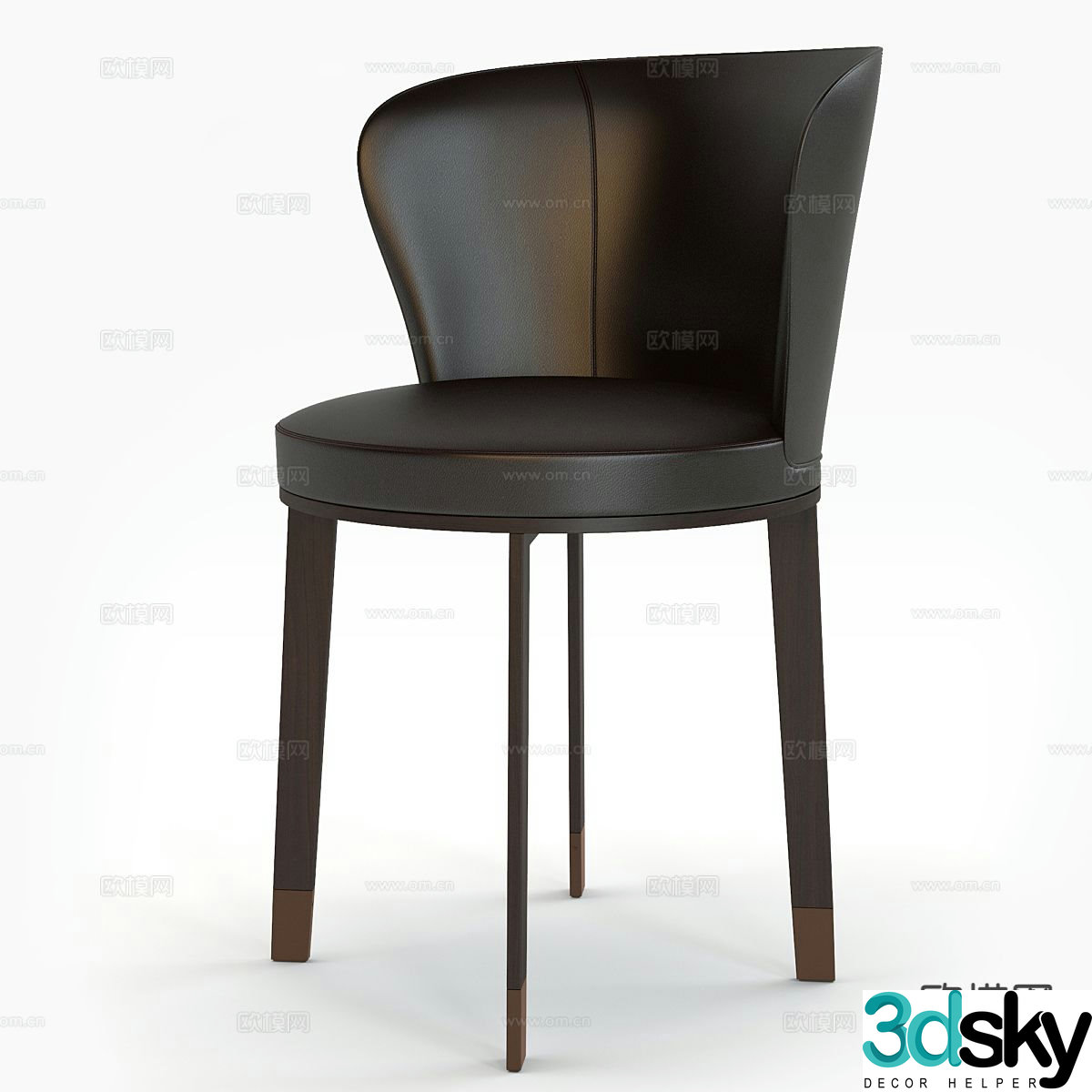 Giorgetti leather chair dining chair 3d model