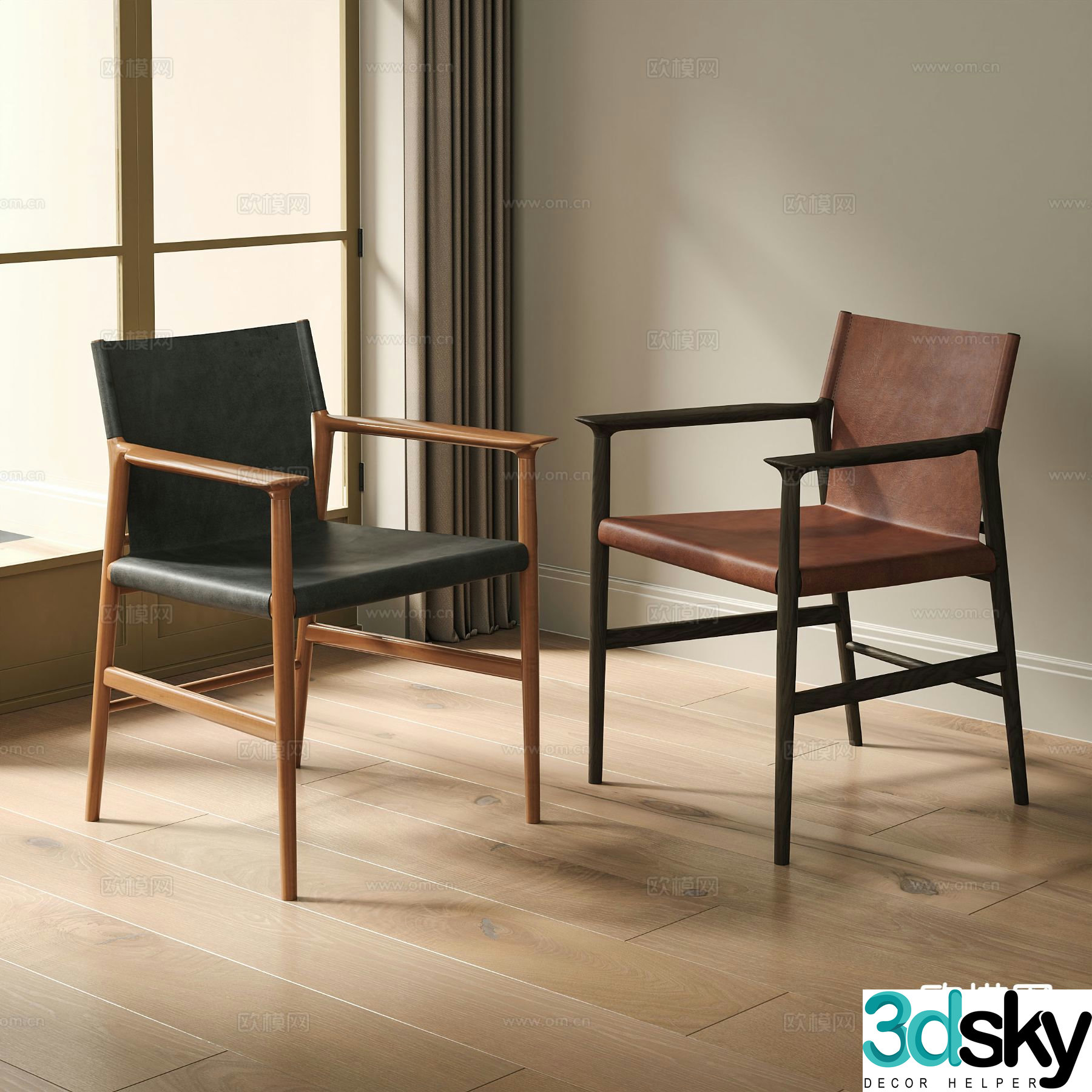 Medieval style chair dining chair 3d model