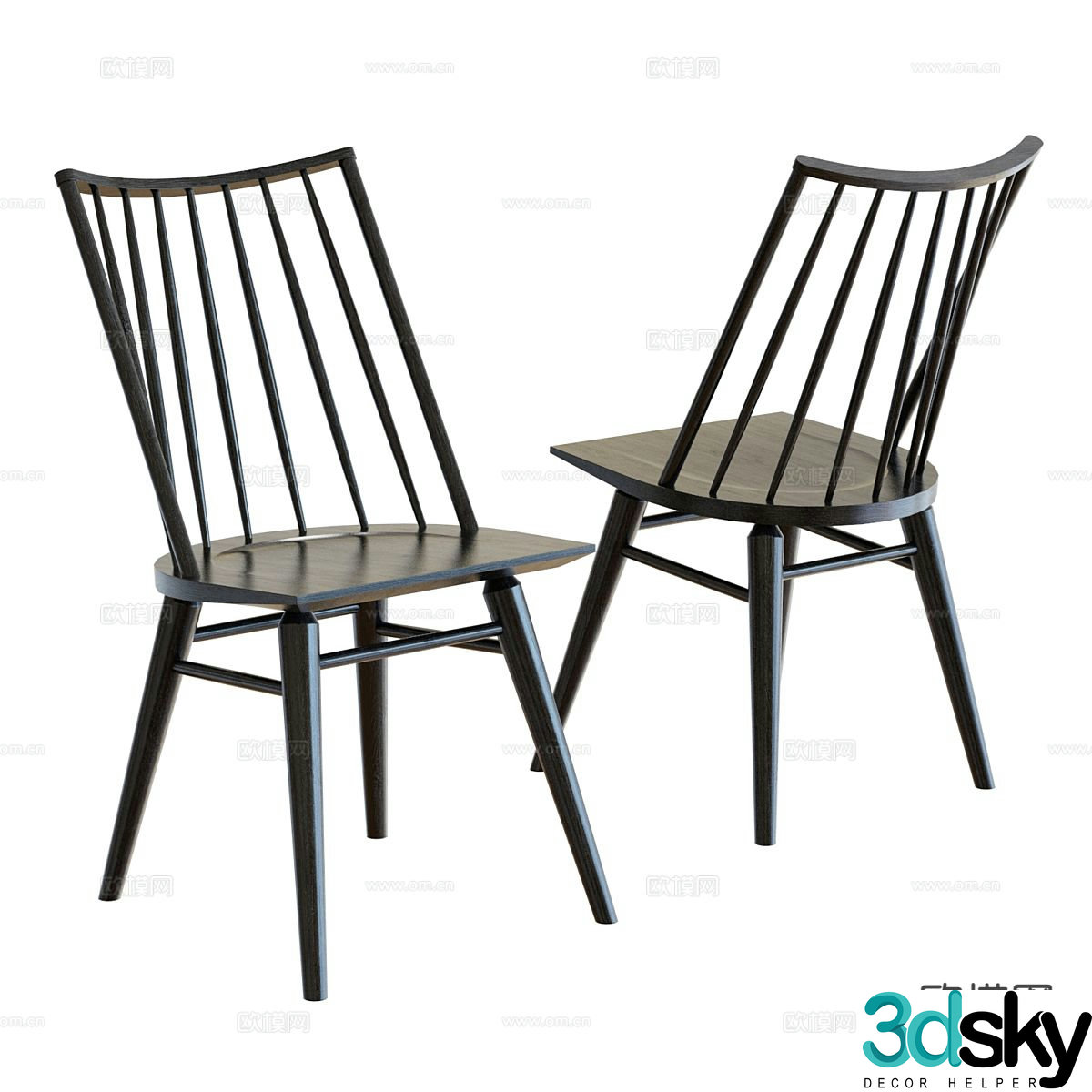 Medieval style chair dining chair 3d model