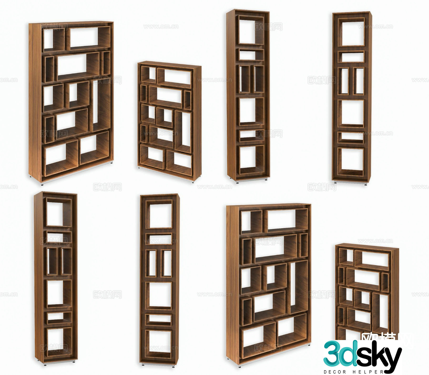 New Chinese style bookcase bookshelf 3d model