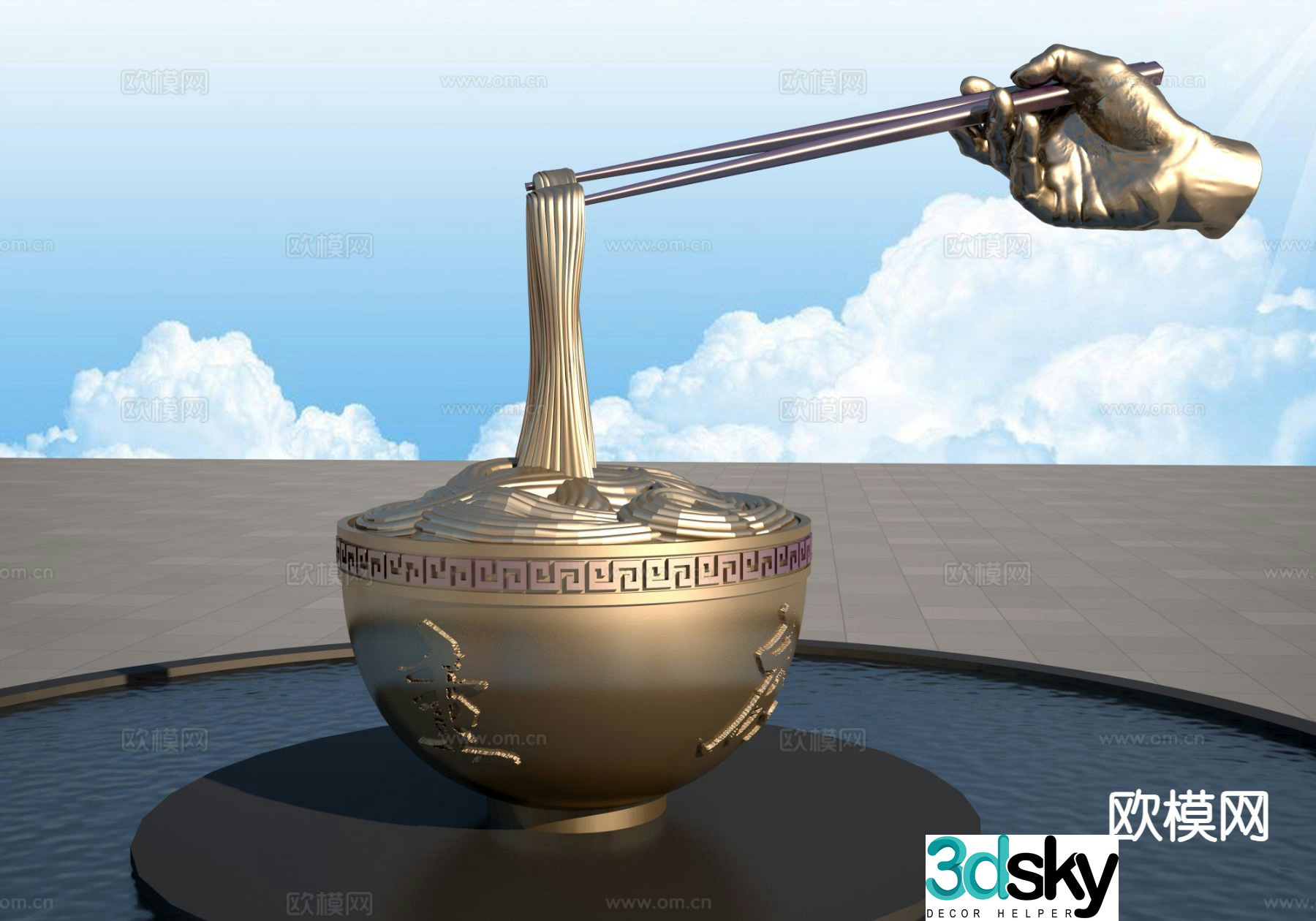 Outdoor sculpture landscape sculpture 3d model