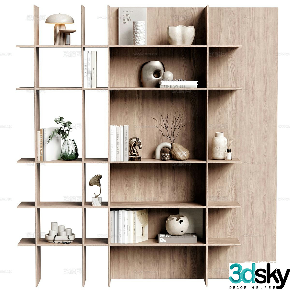 Modern bookshelf storage rack 3d model