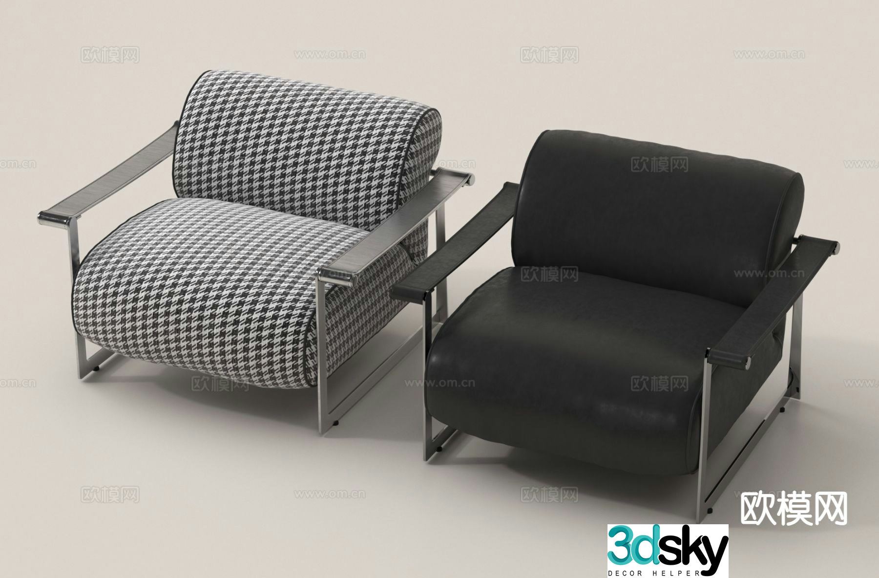 Single sofa armrest sofa 3d model