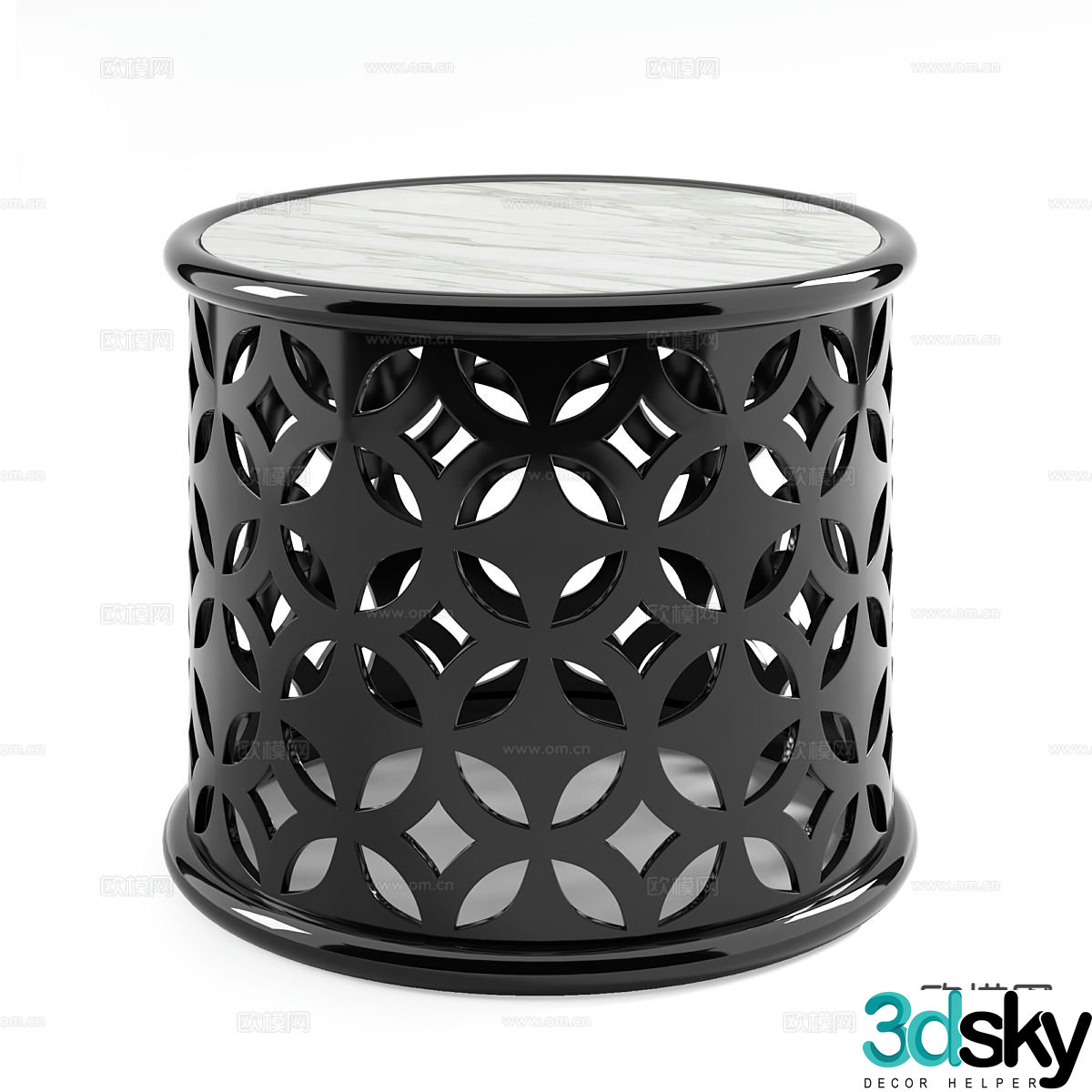 Round table side table leisure table 3d model