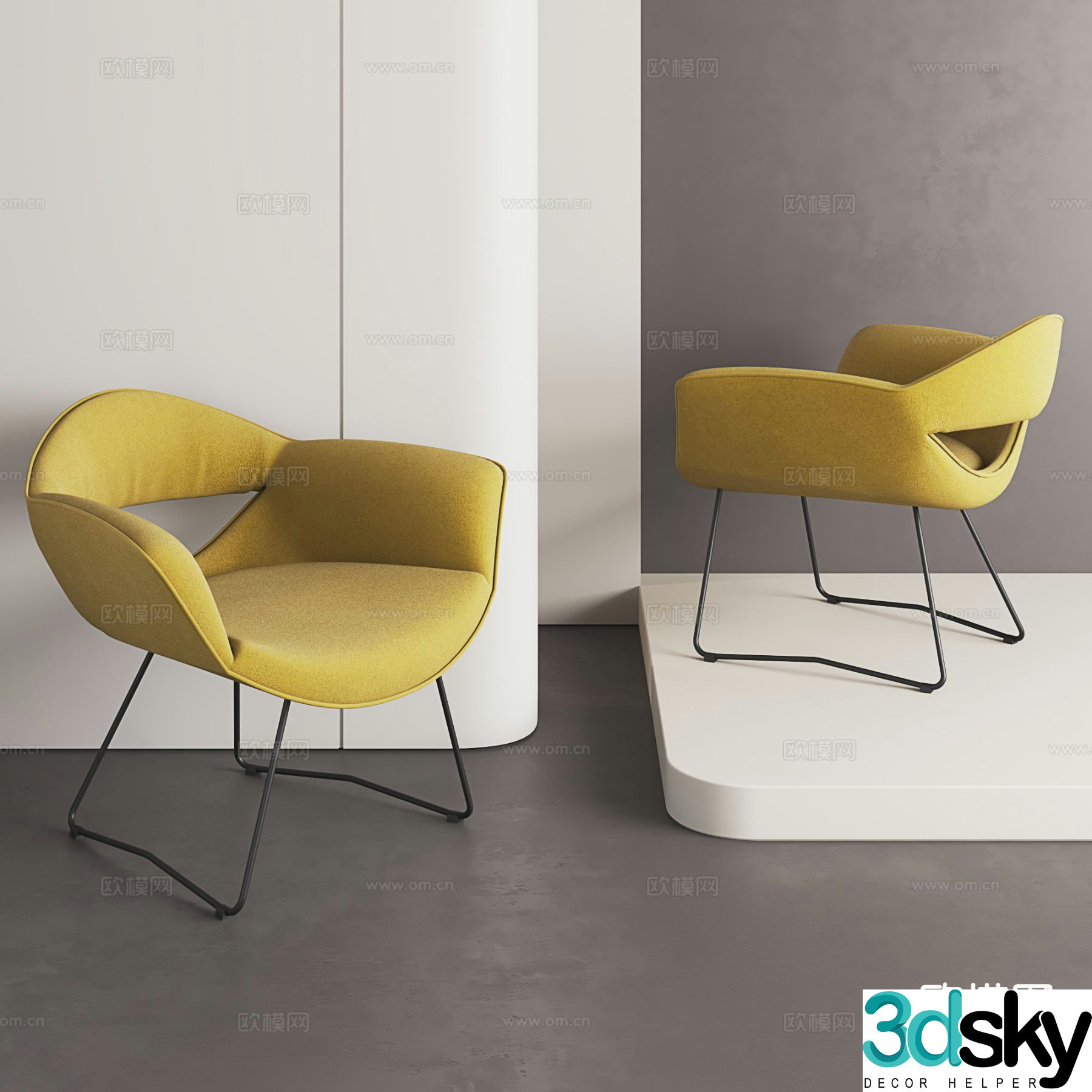 Modern chair sofa chair leisure chair 3d model