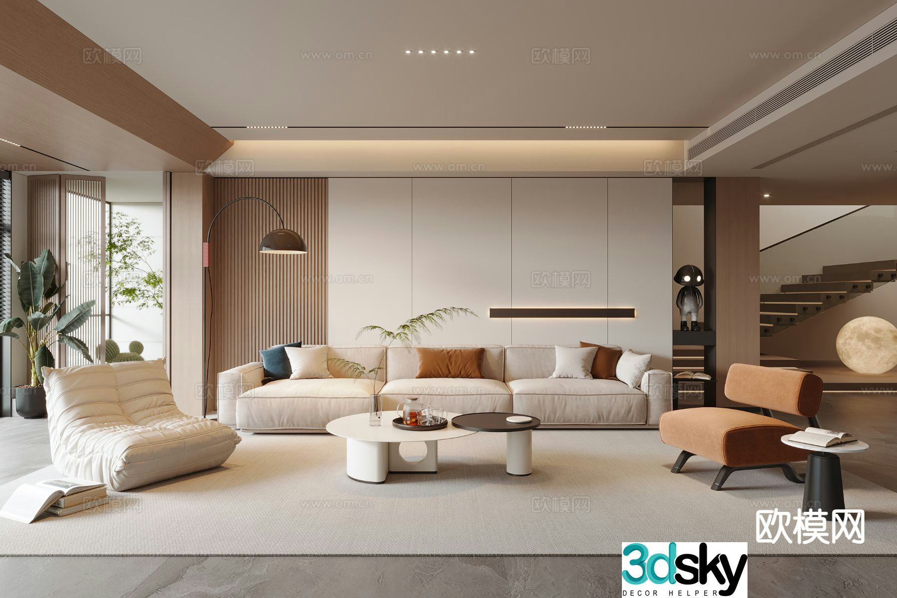 Modern living room 3d model