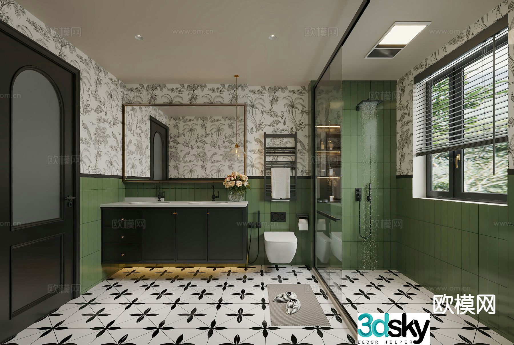 French bathroom bathroom 3d model