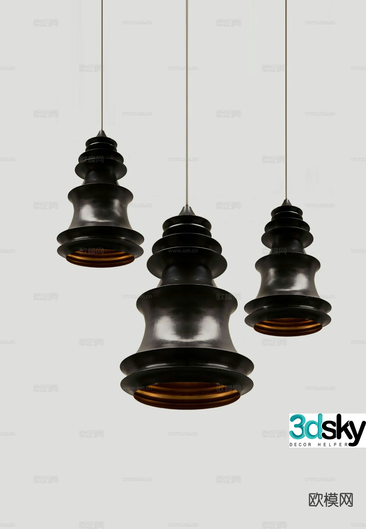 Nordic chandelier bedside small chandelier 3d model