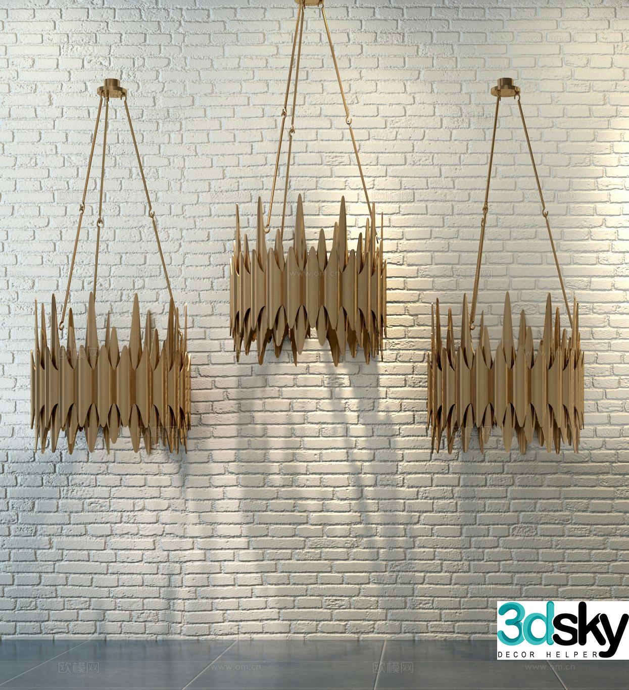 Light luxury chandelier hall chandelier 3d model