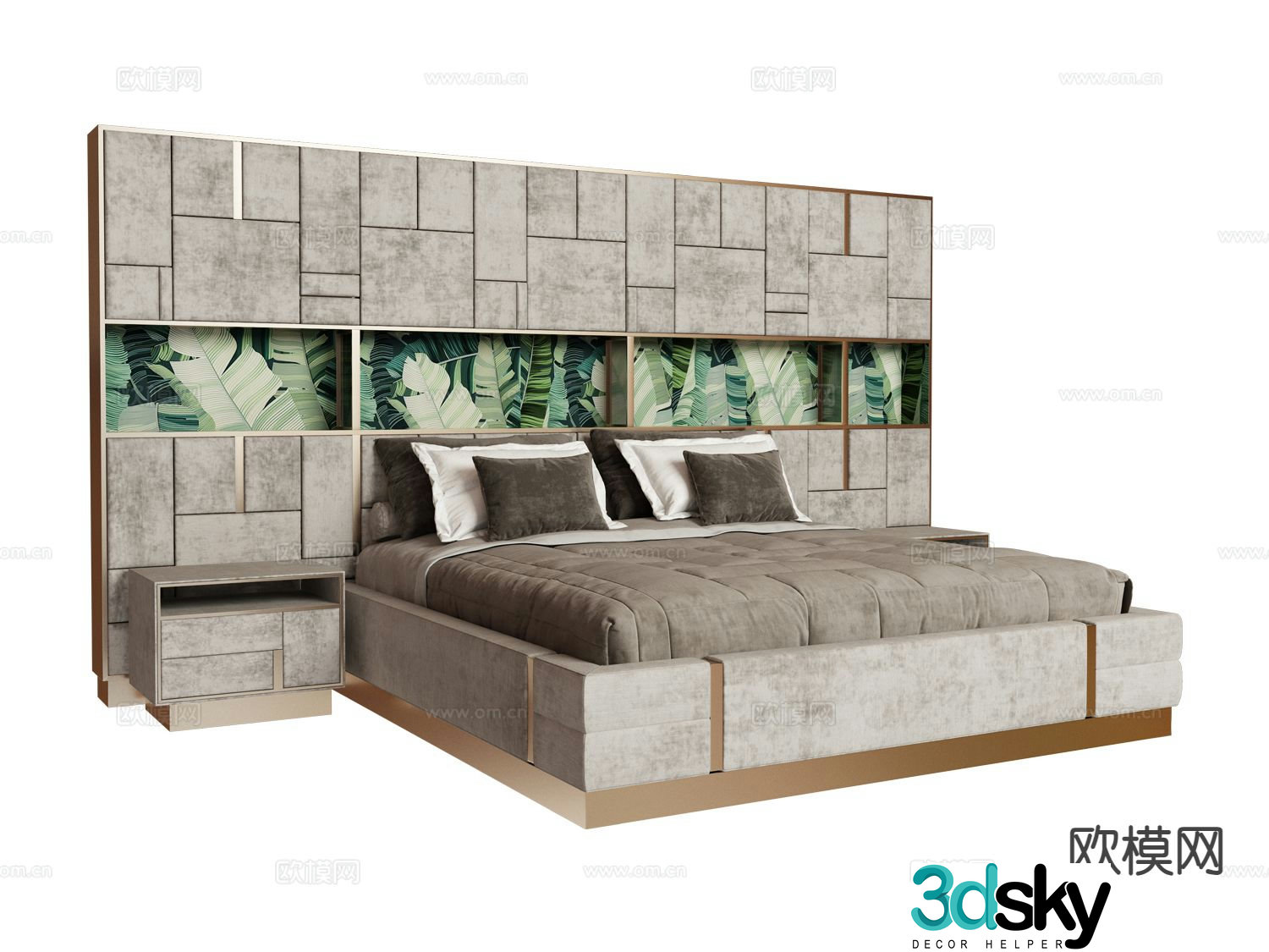 visionnaire – modern double bed 3d model