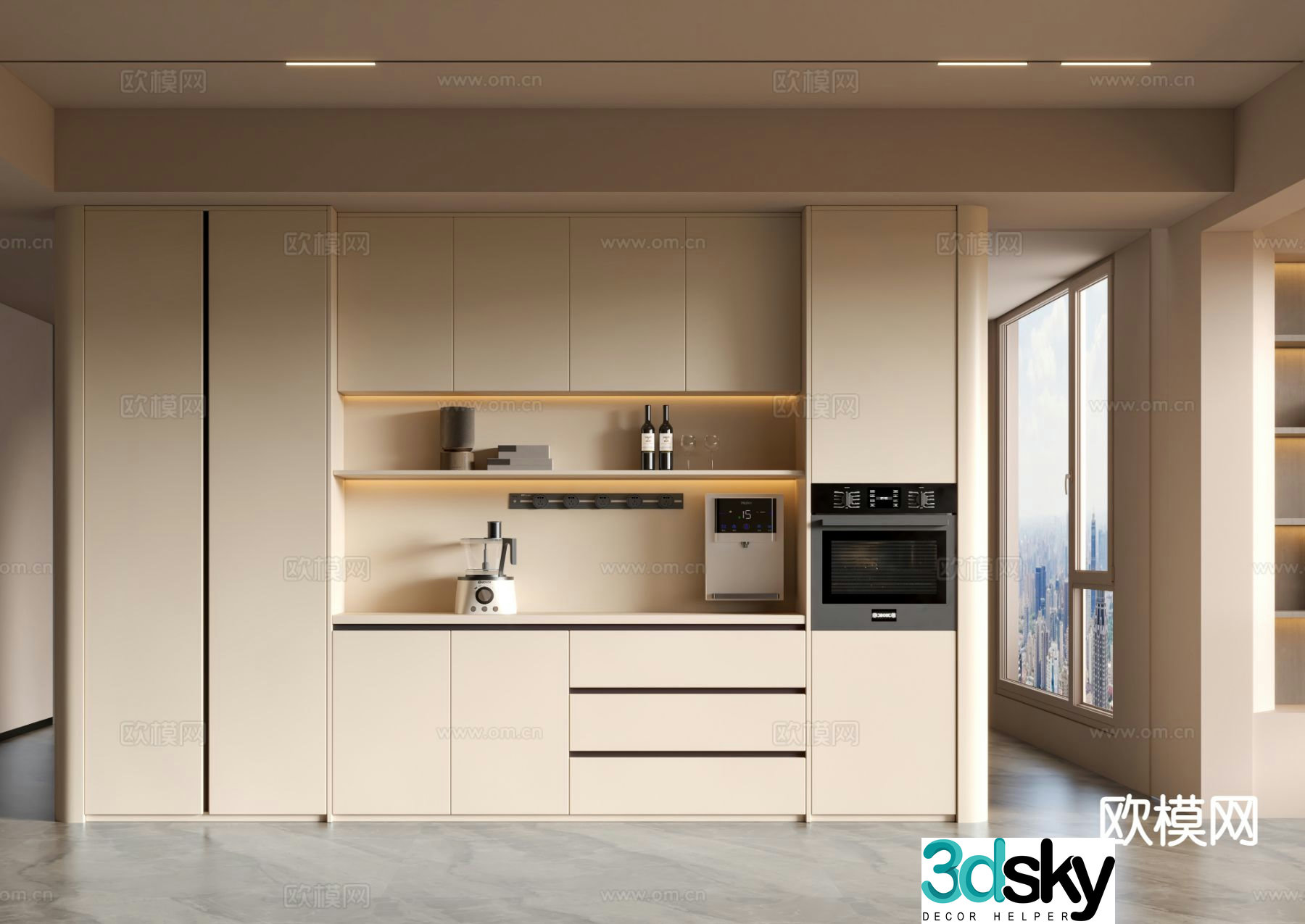 Modern wine cabinet sideboard 3d model