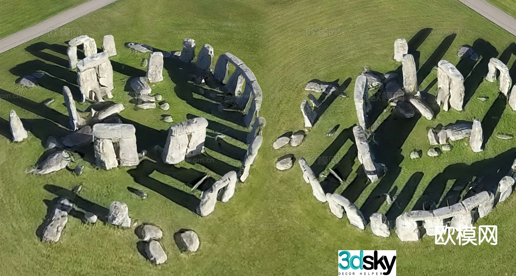 Stonehenge landscape stone rockery 3d model