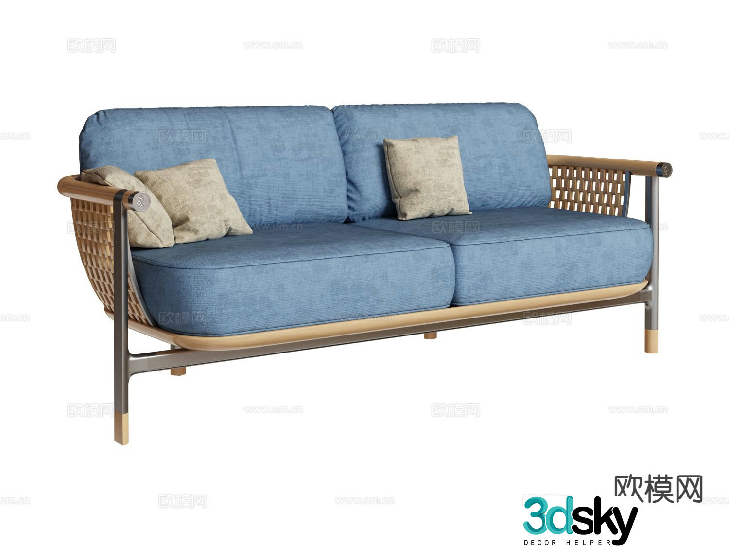 visionnaire- Double sofa rattan sofa 3d model