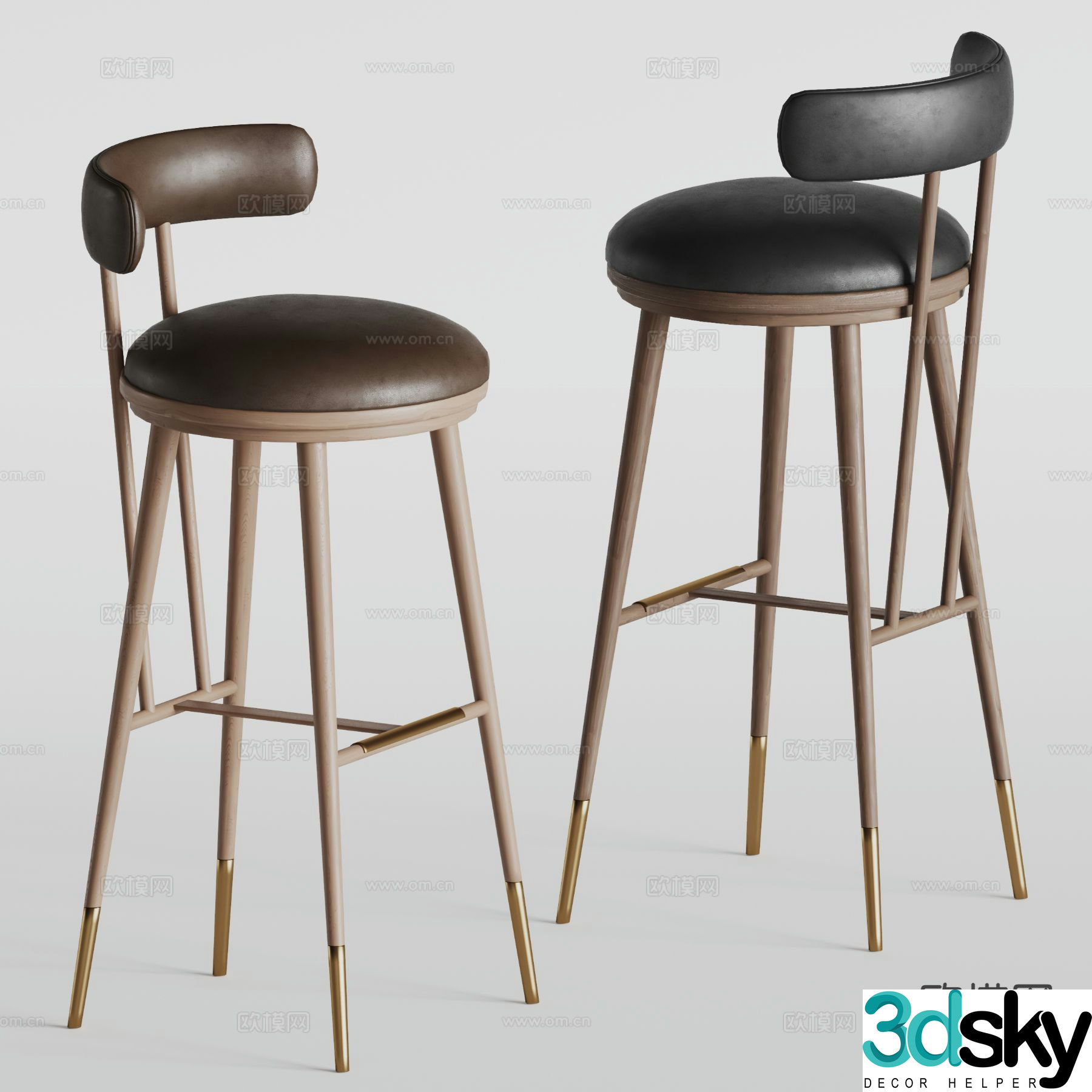 Vondon Nordic bar stool bar stool high stool 3d model
