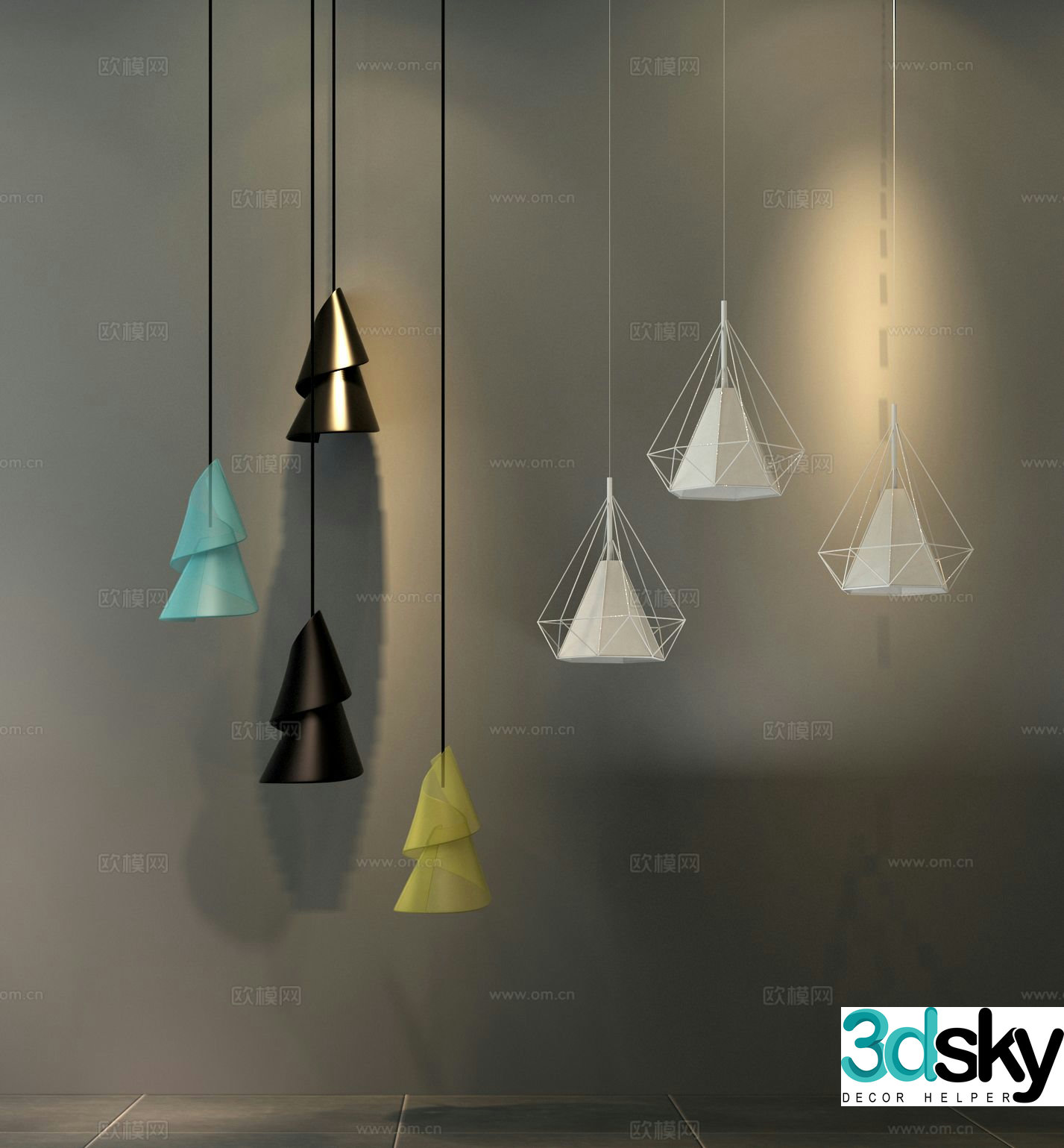 Modern creative chandelier 3d model