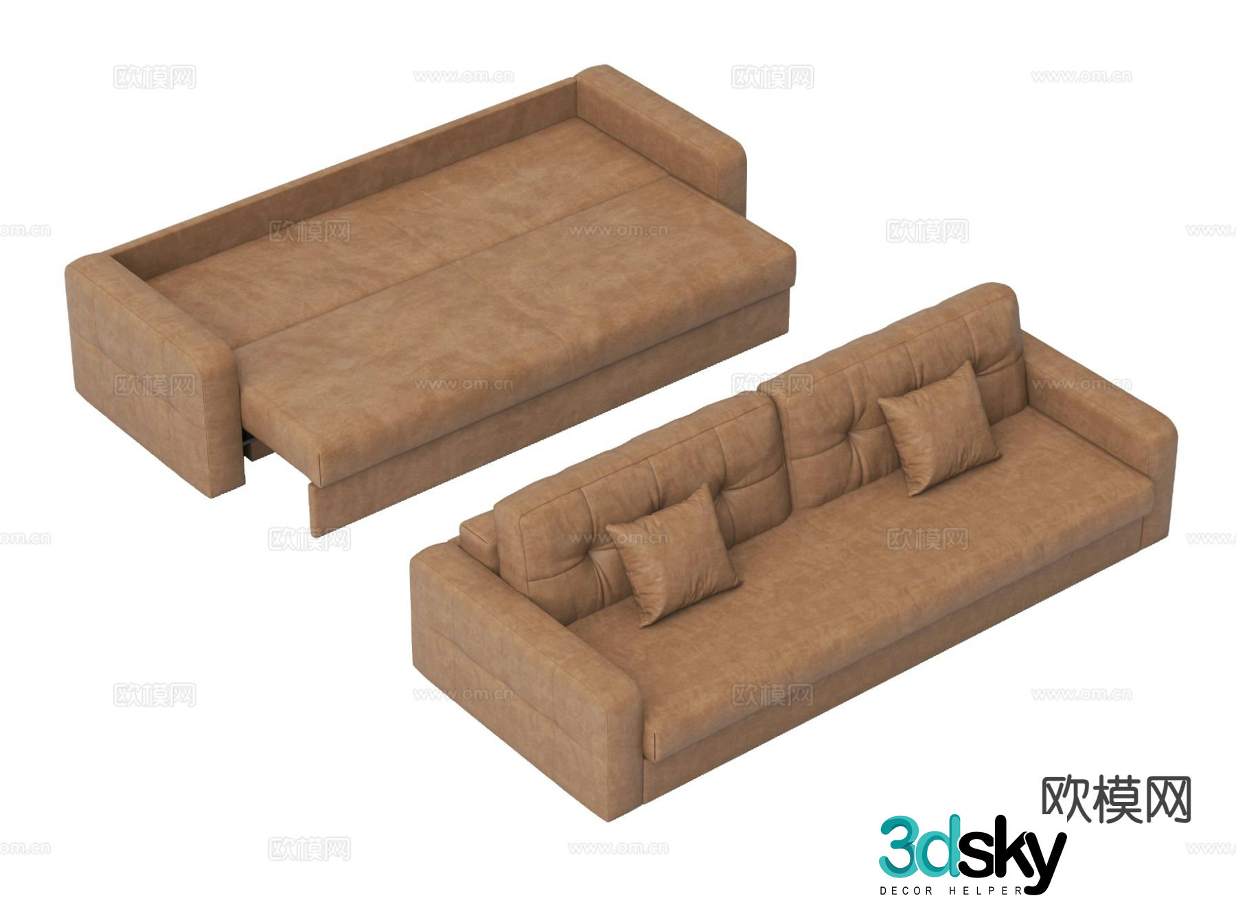 Retractable sofa sofa bed 3d model