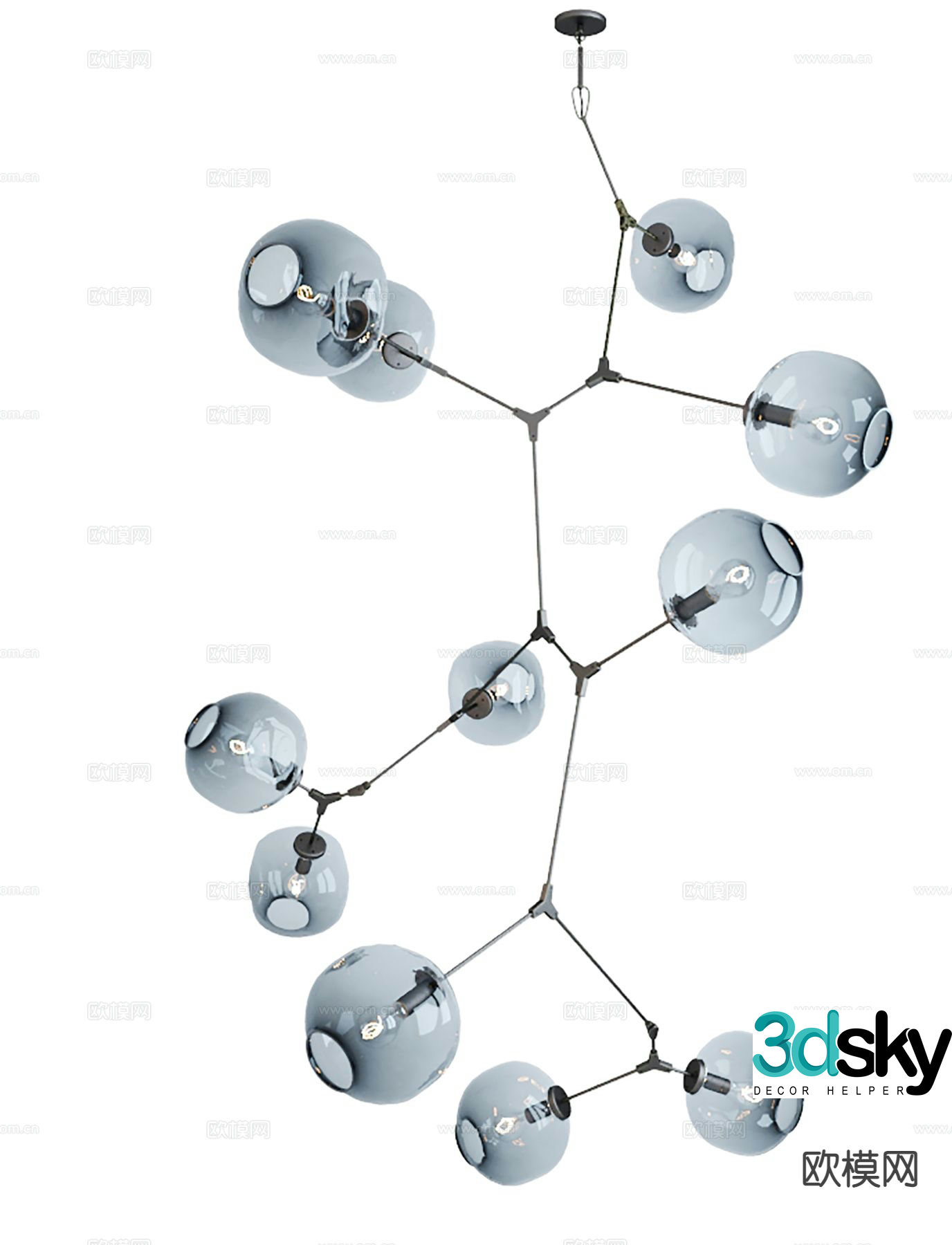 Light luxury chandelier fashion chandelier 3d model