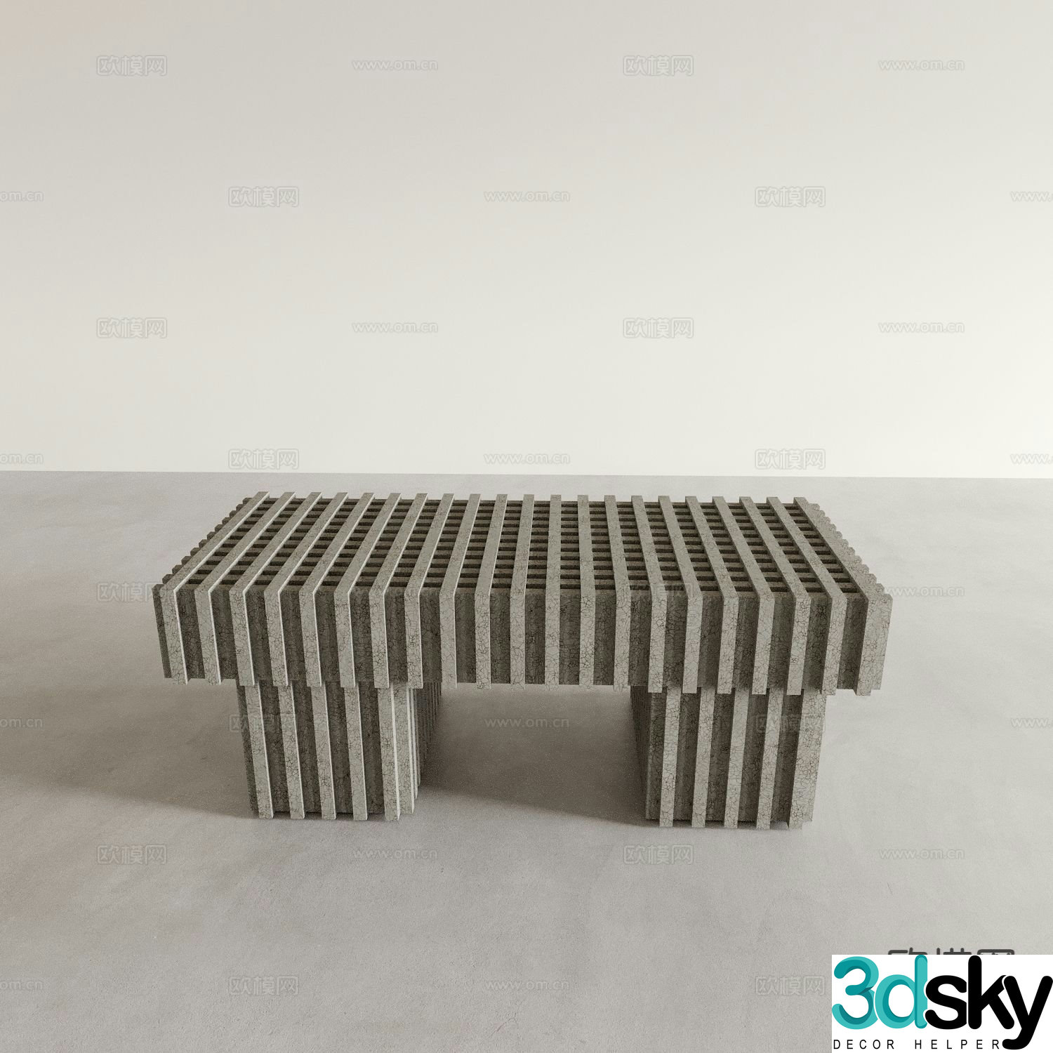 Public chair outdoor chair bench stone bench 3d model