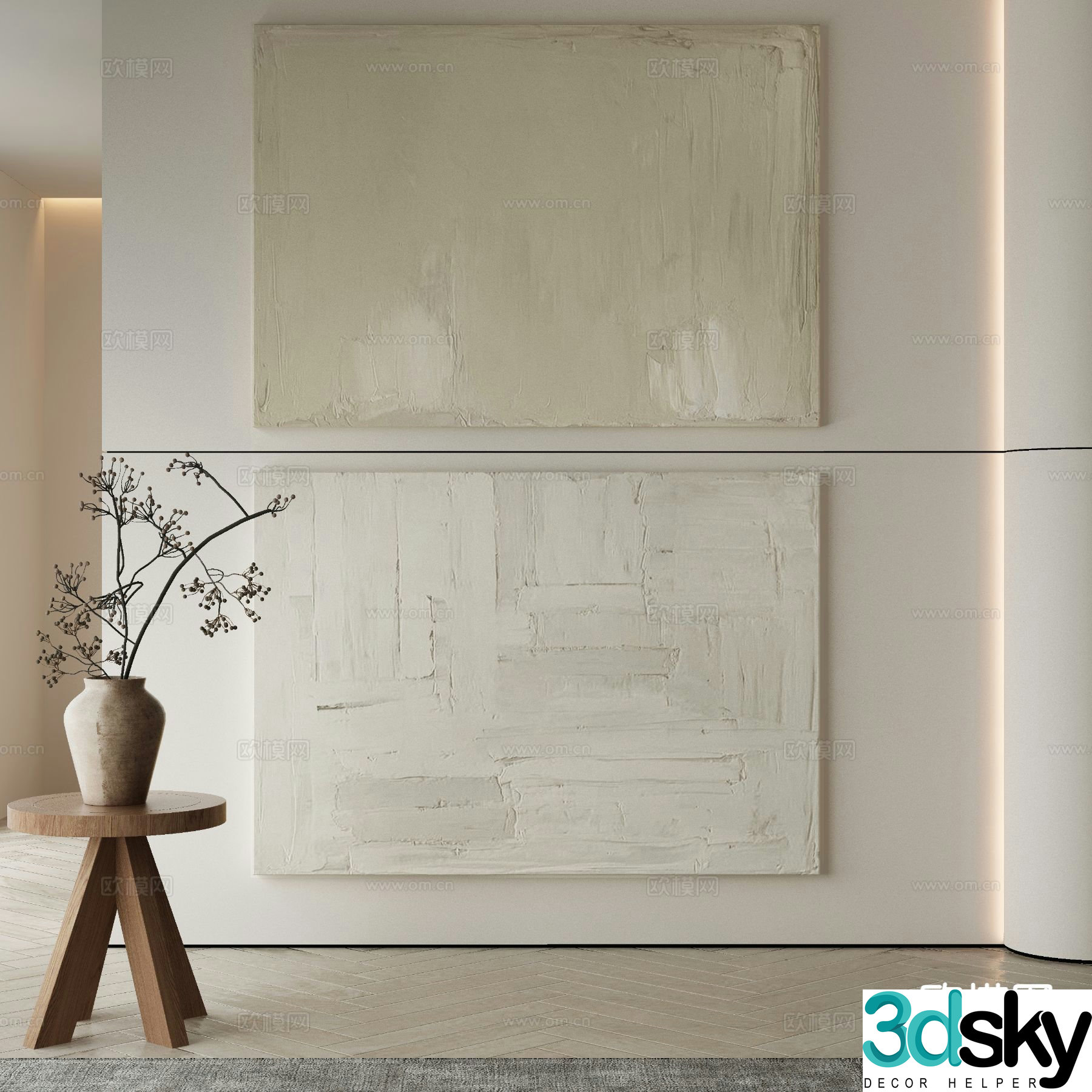 Wabi-sabi art painting texture painting decorative painting 3d model