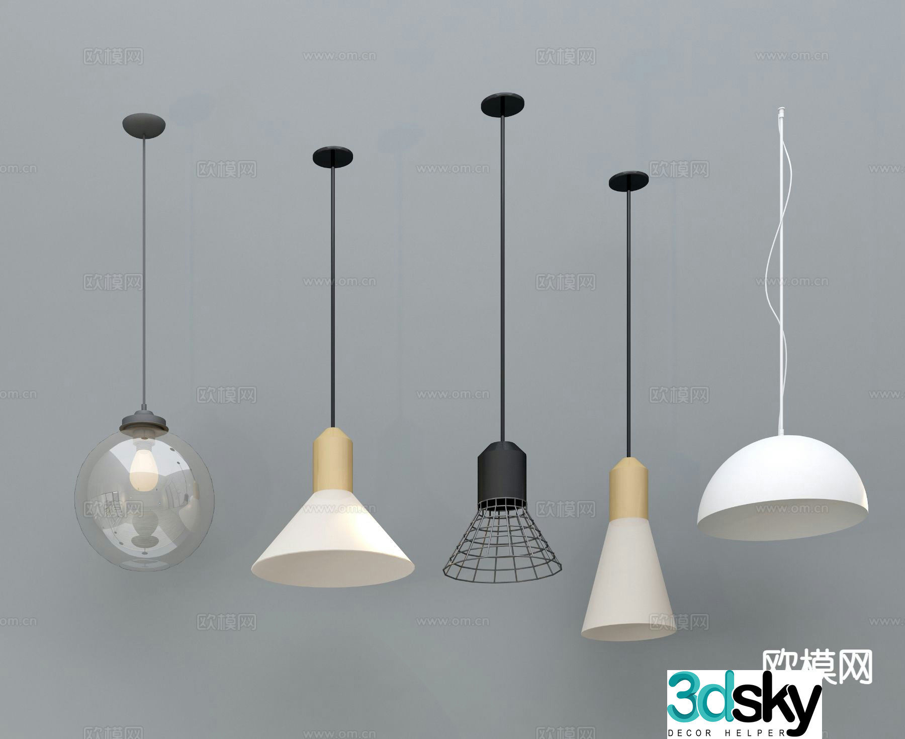 Modern bedside small chandelier dining room chandelier 3d model