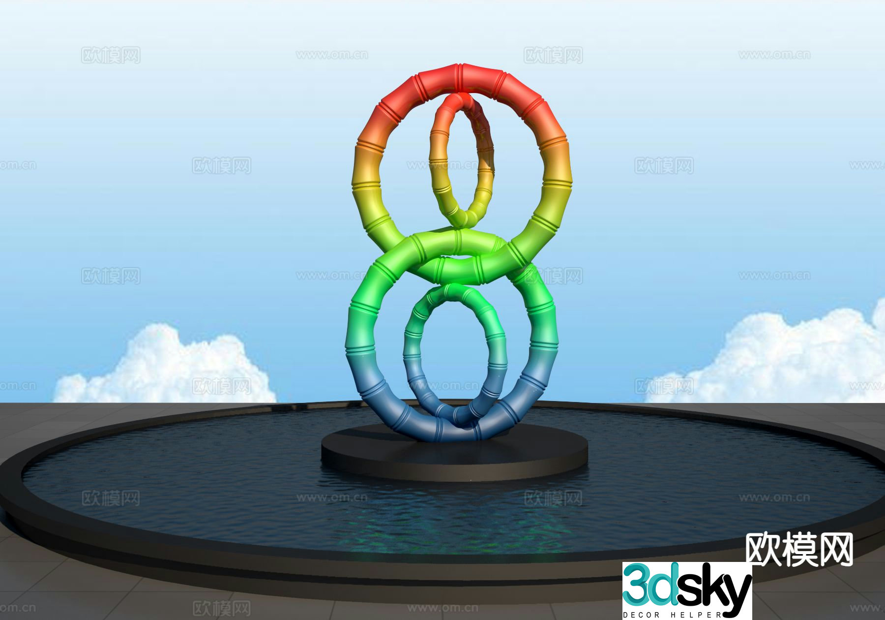 Outdoor sculpture landscape sculpture 3d model