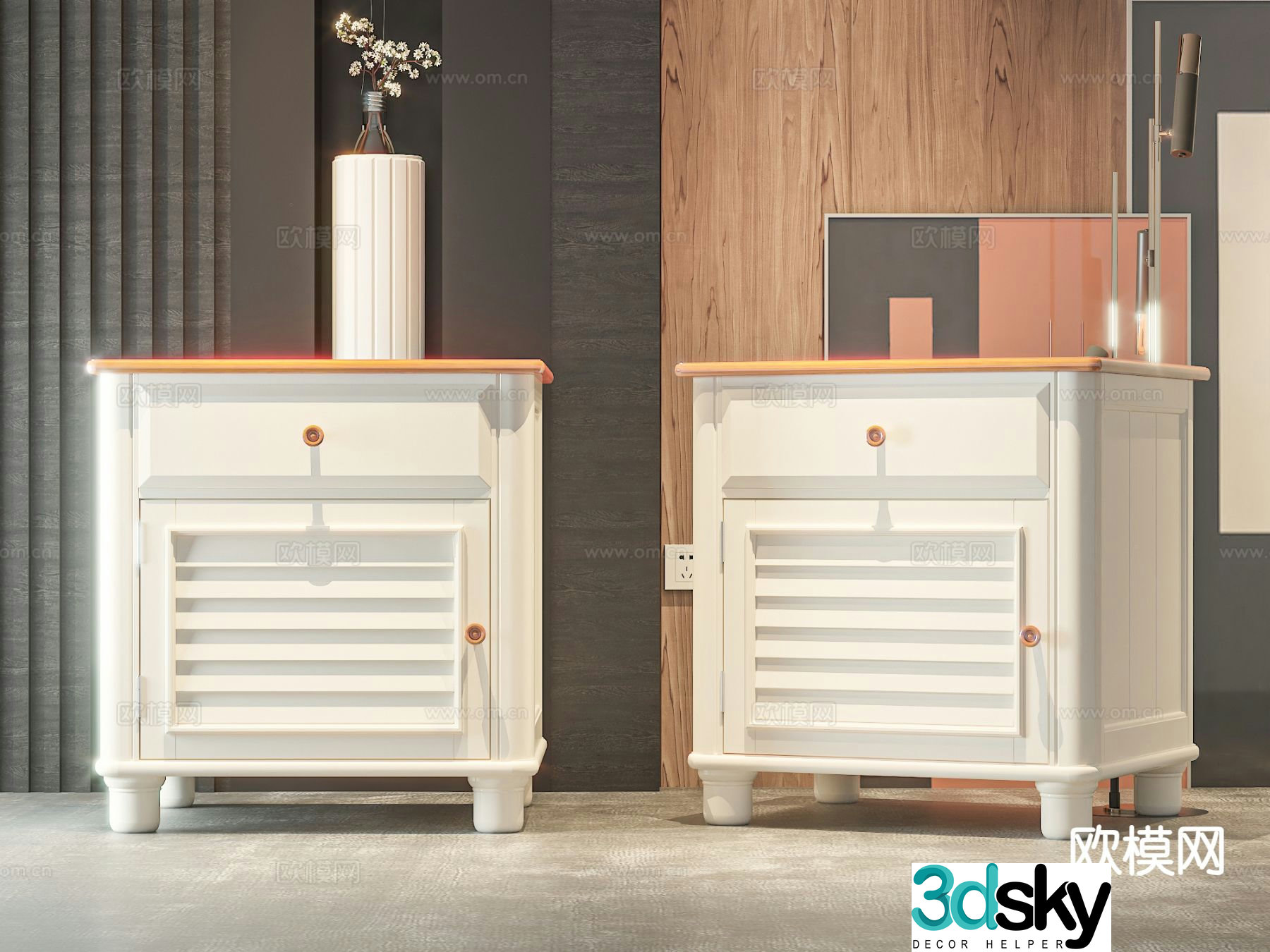 Modern bedside table 3d model