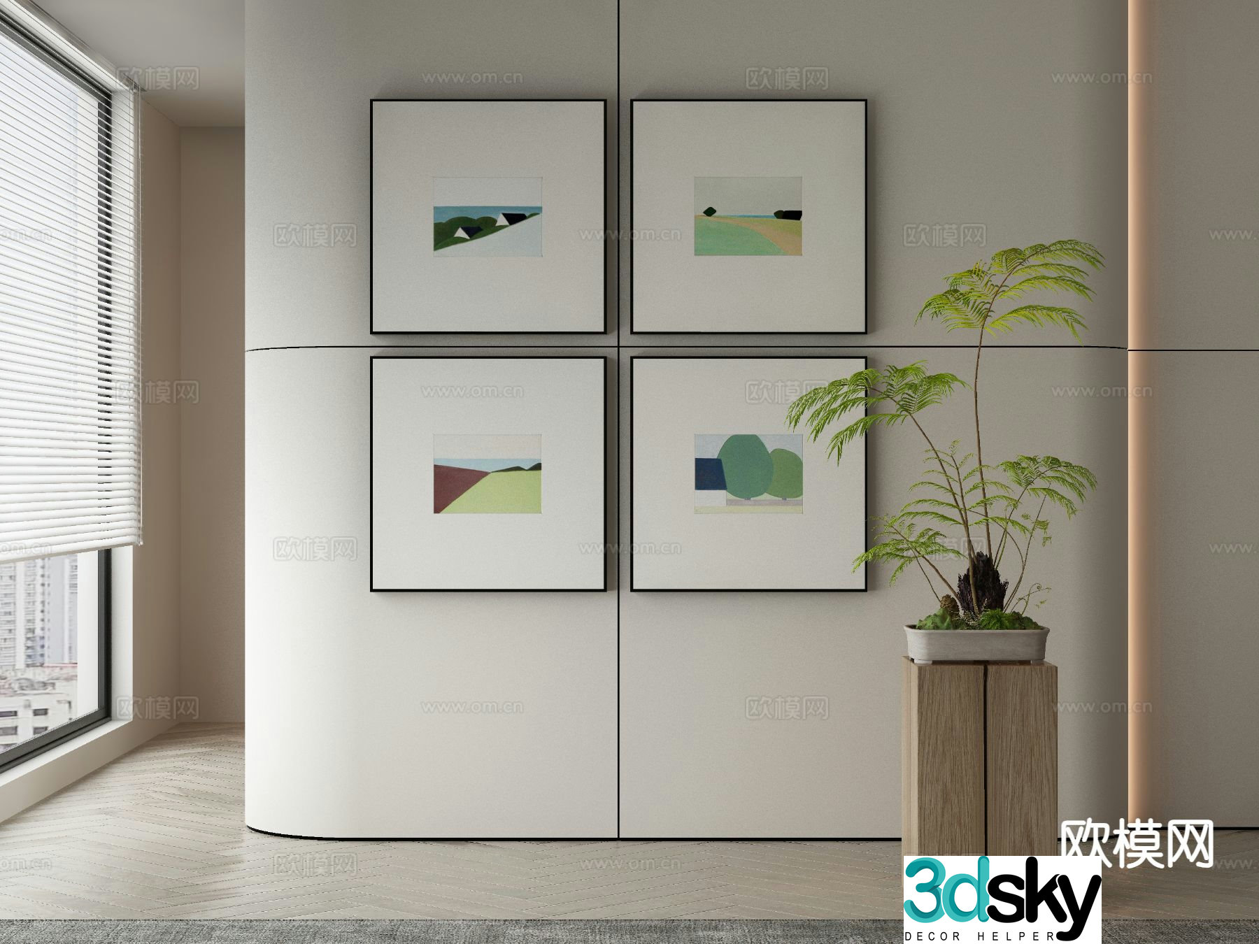 Wabi-sabi art painting abstract painting decorative painting 3d model