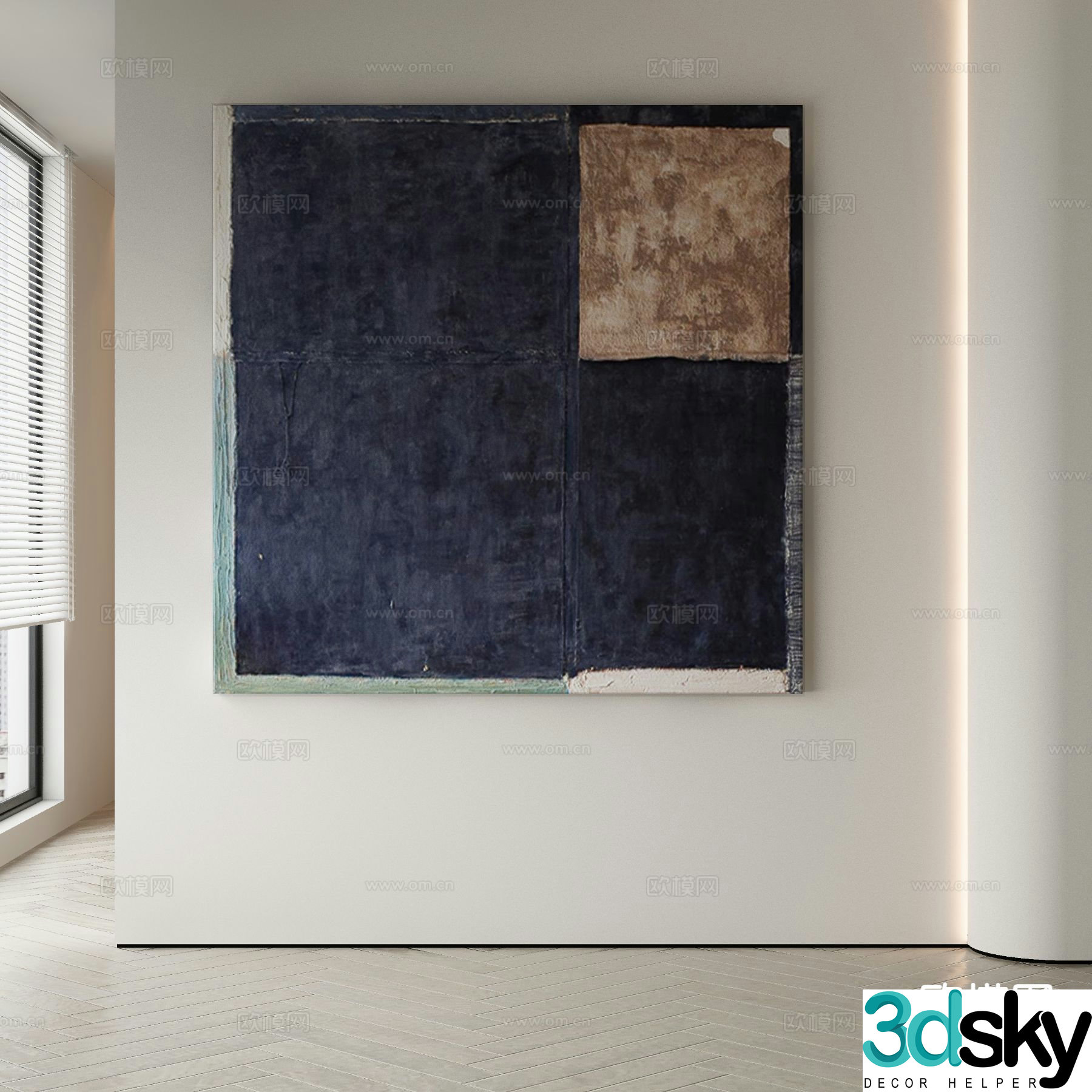 Wabi-sabi painting texture painting decorative painting hanging painting 3D model