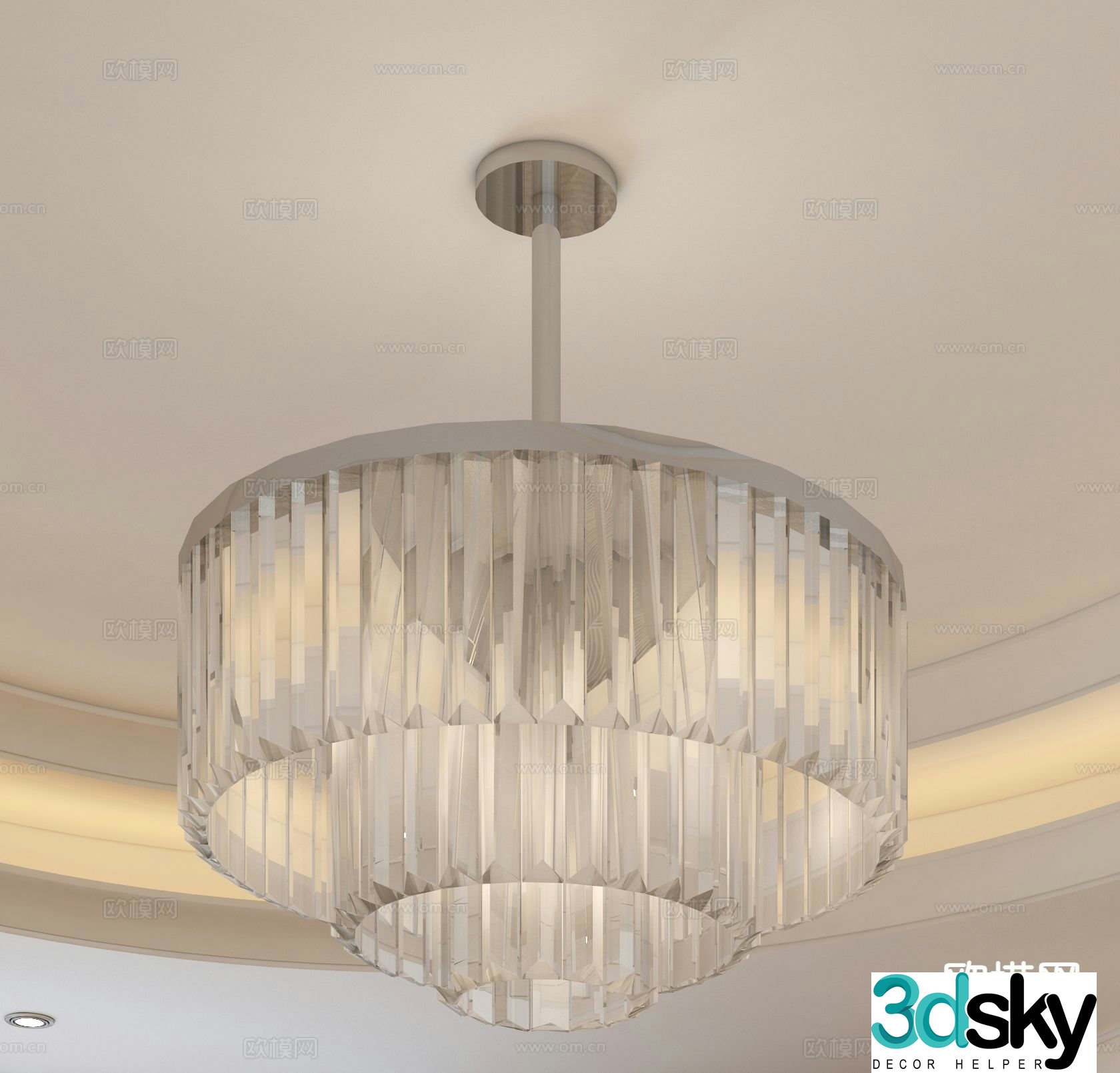 Modern crystal chandelier 3d model