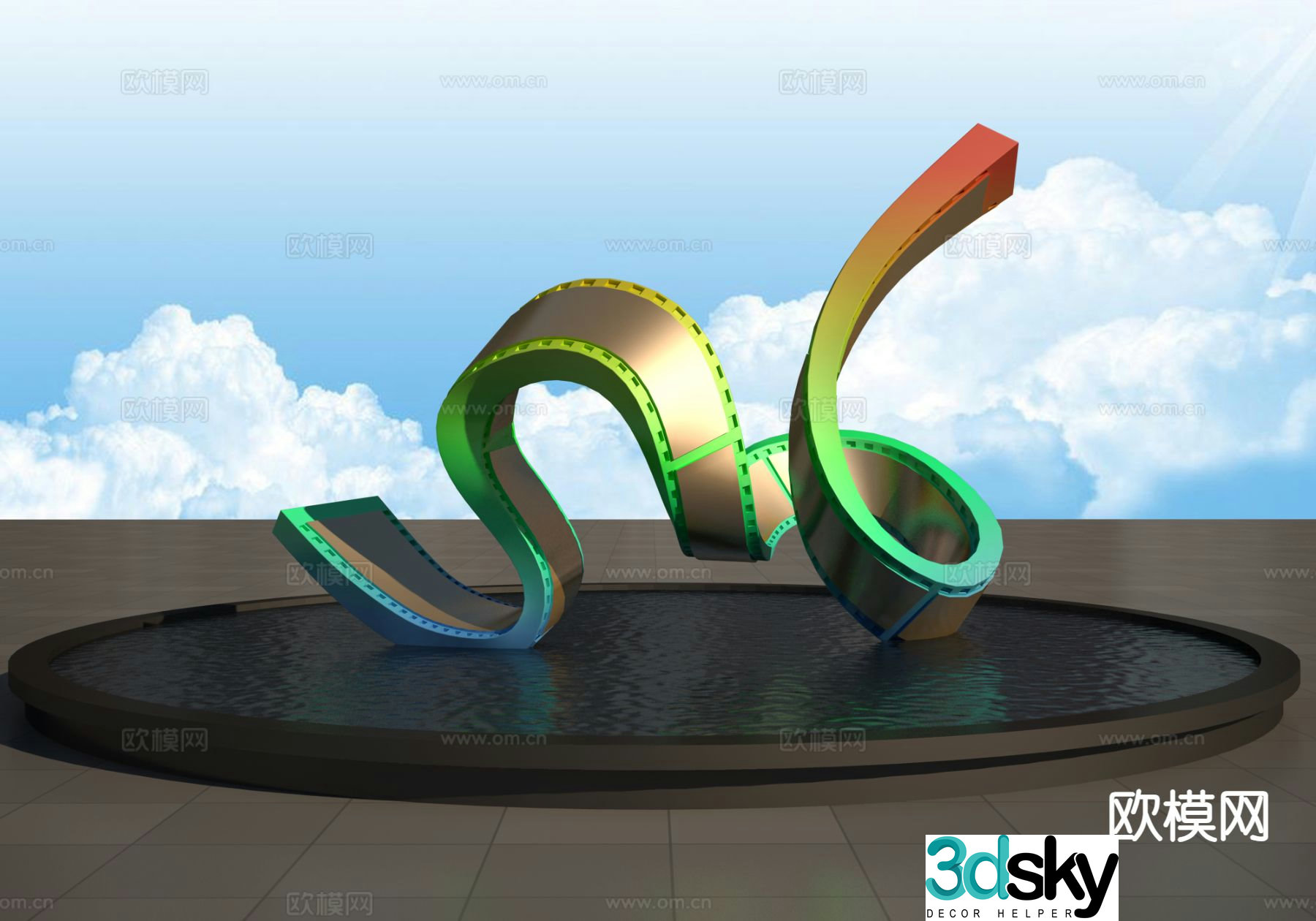 Film Sculpture Urban Landscape Sculpture 3D Model