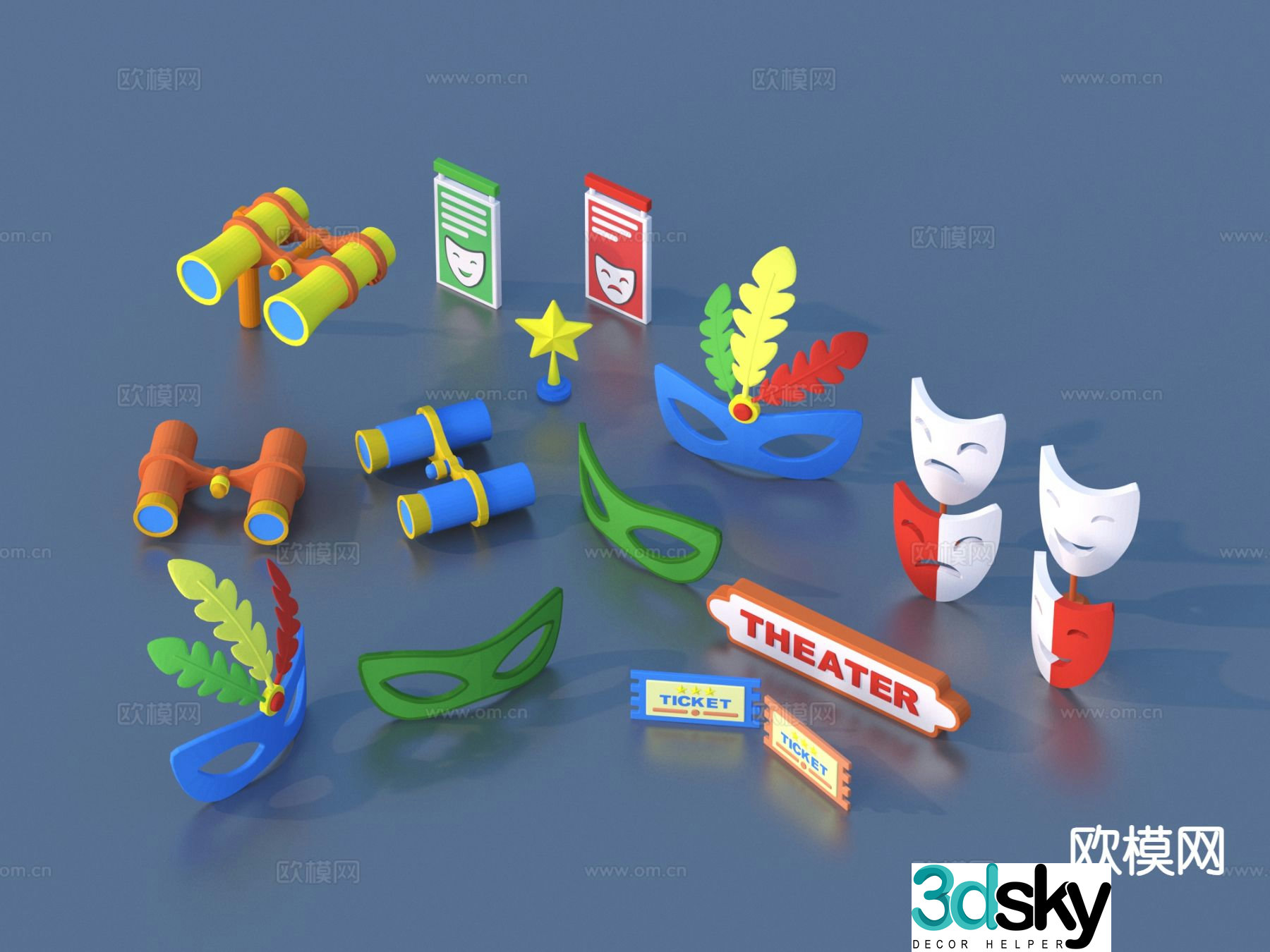 cartoon toys children’s toys mask telescope 3d model