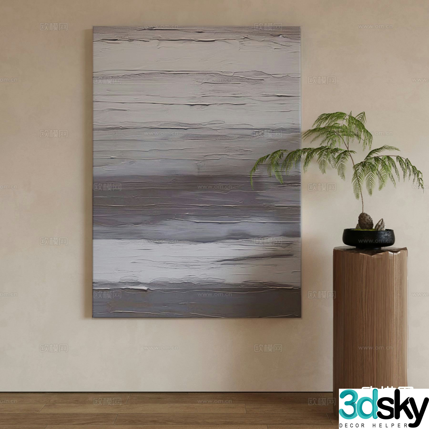Wabi-sabi art painting texture painting decorative painting 3d model