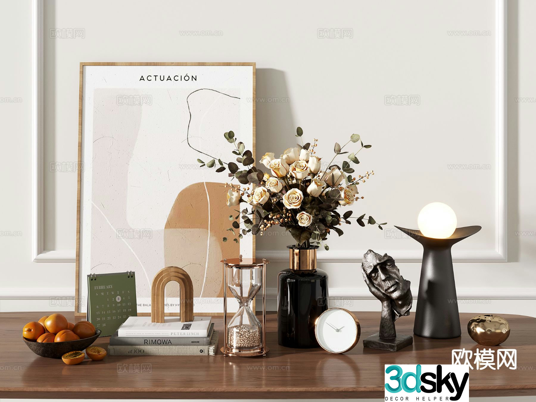 Light luxury decorations table decorations vases table lamps 3D models