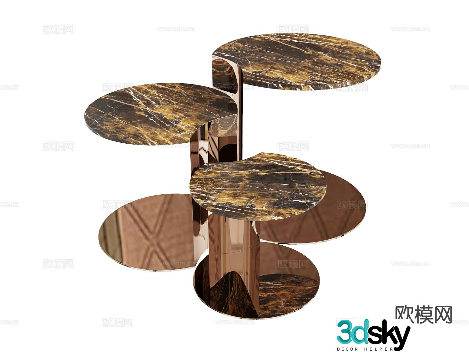 visionnaire- Light luxury side table round table corner table table table 3D model