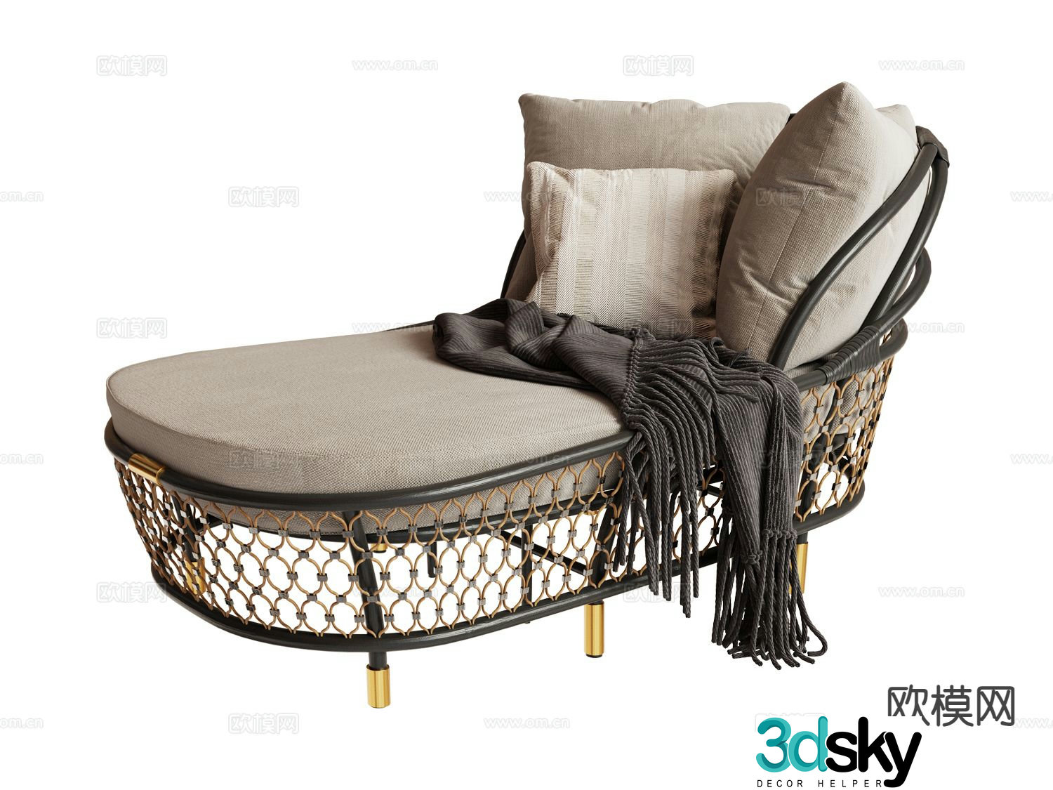 visionnaire- Simple European chaise longue beauty couch 3D model