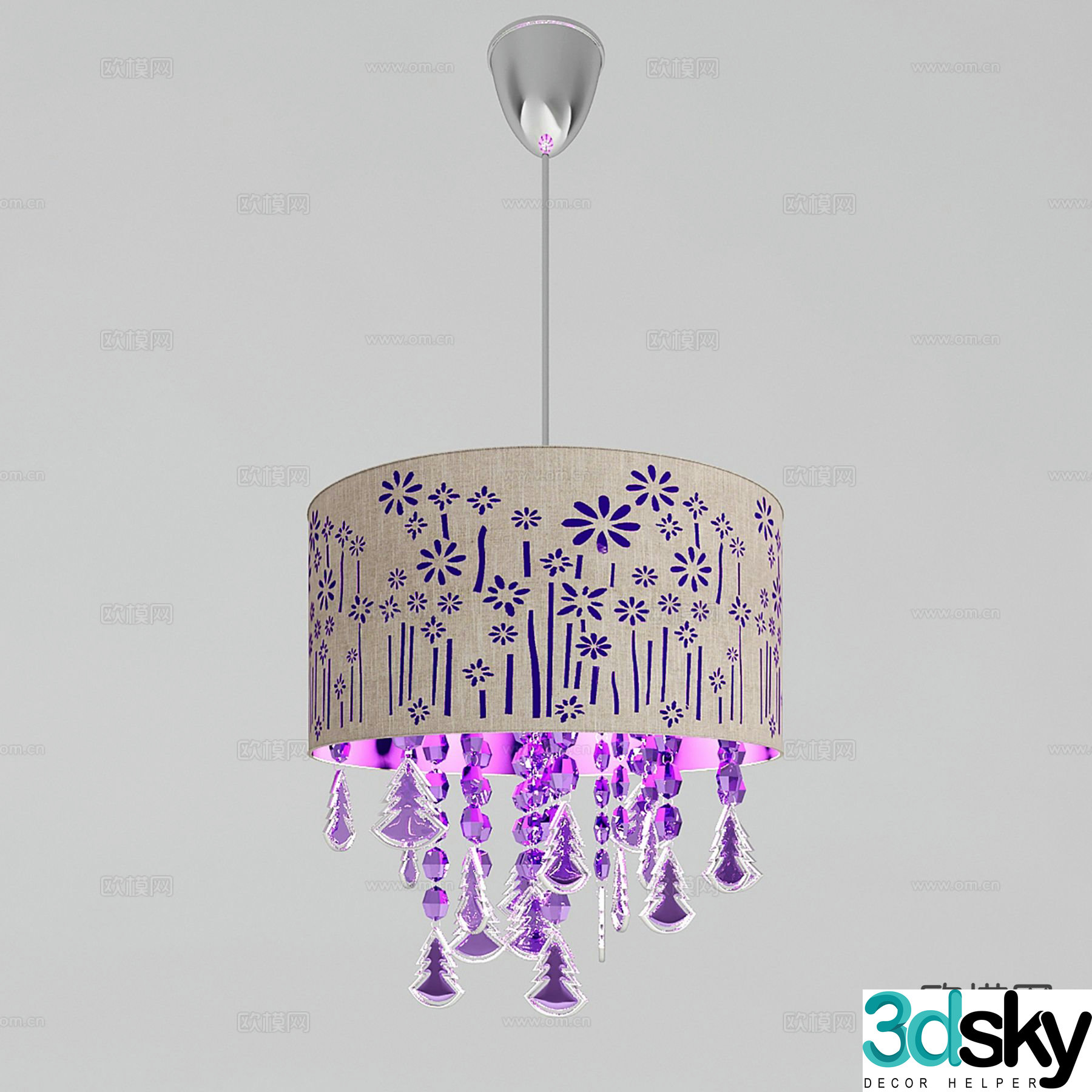 Light luxury chandelier restaurant chandelier 3d model