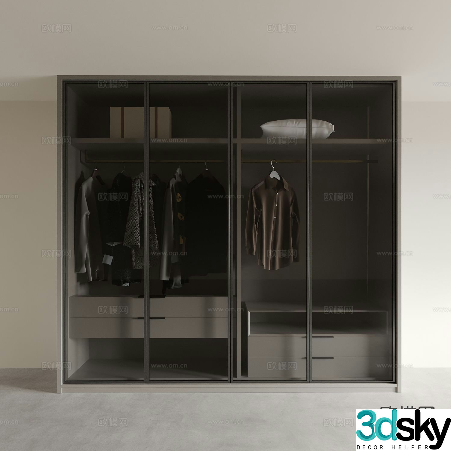 modern wardrobe wardrobe 3d model