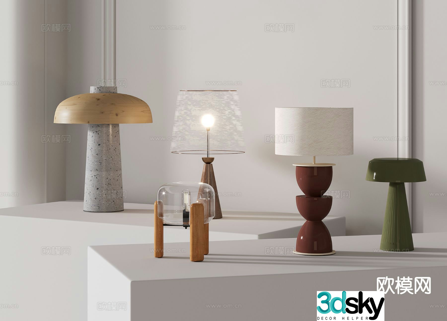 Fashion table lamp glass table lamp 3d model