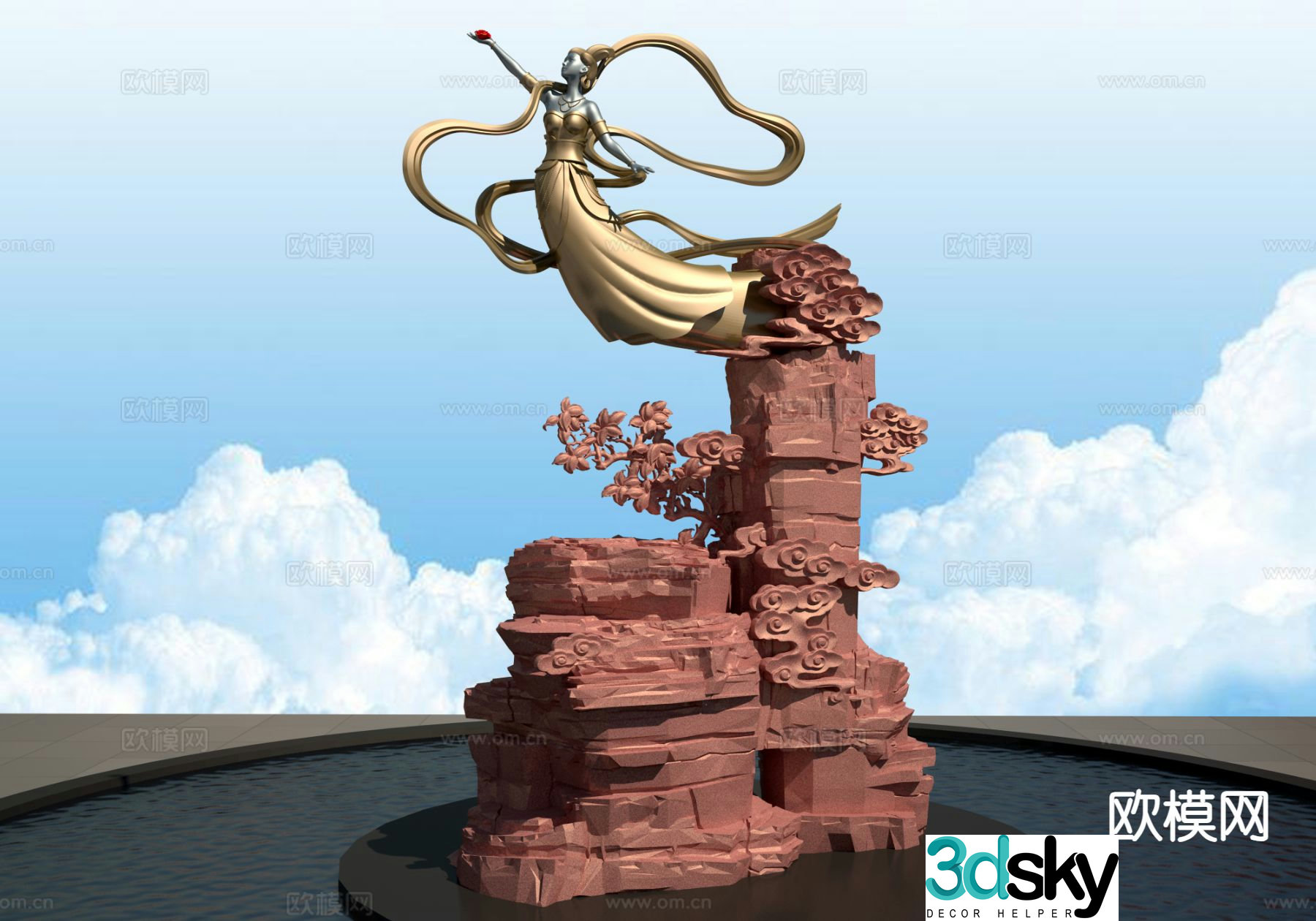 Fairy Mountain Sculpture Urban Sculpture 3D Model