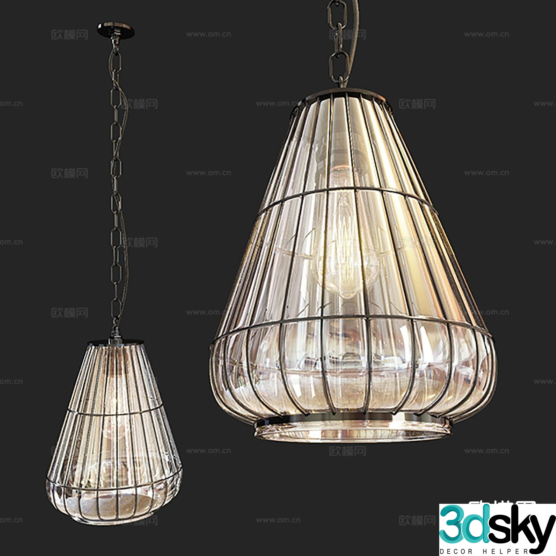 Light luxury small chandelier bedside small chandelier 3d model