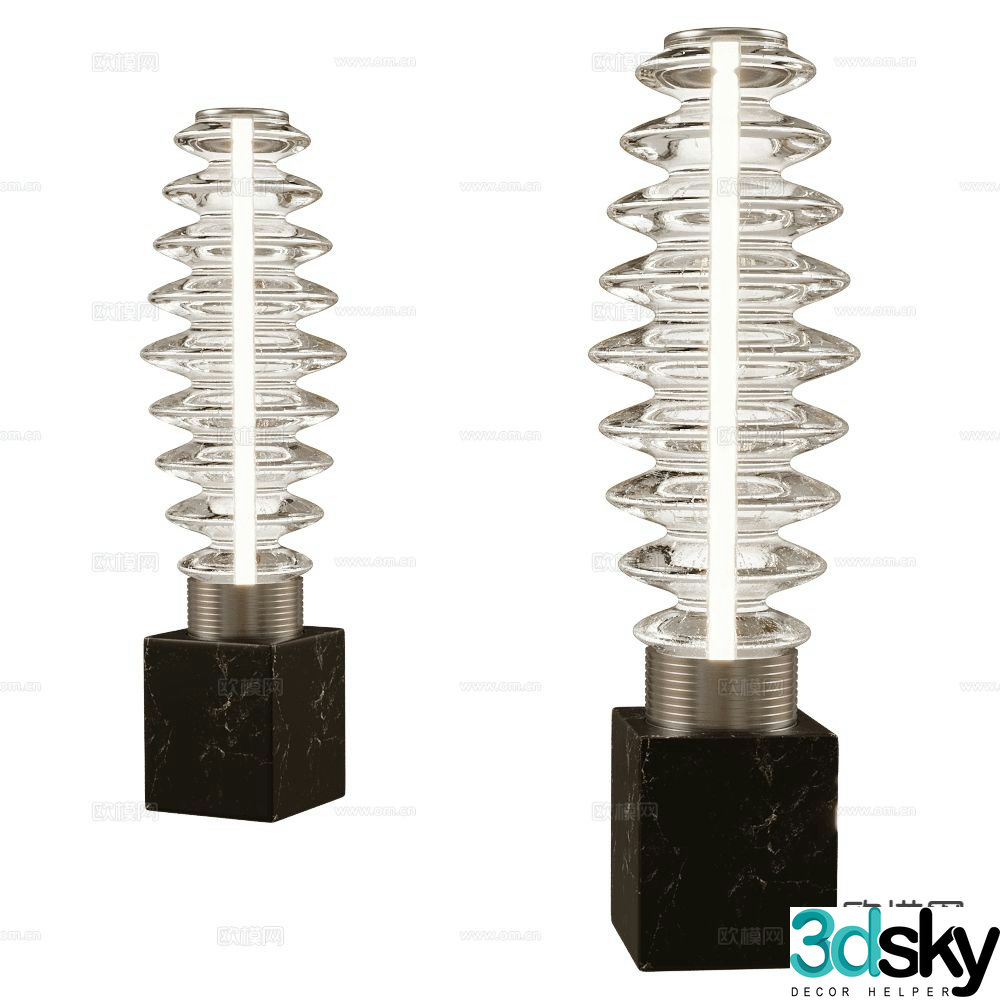 Italamp Light Luxury Table Lamp Glass Table Lamp 3D Model