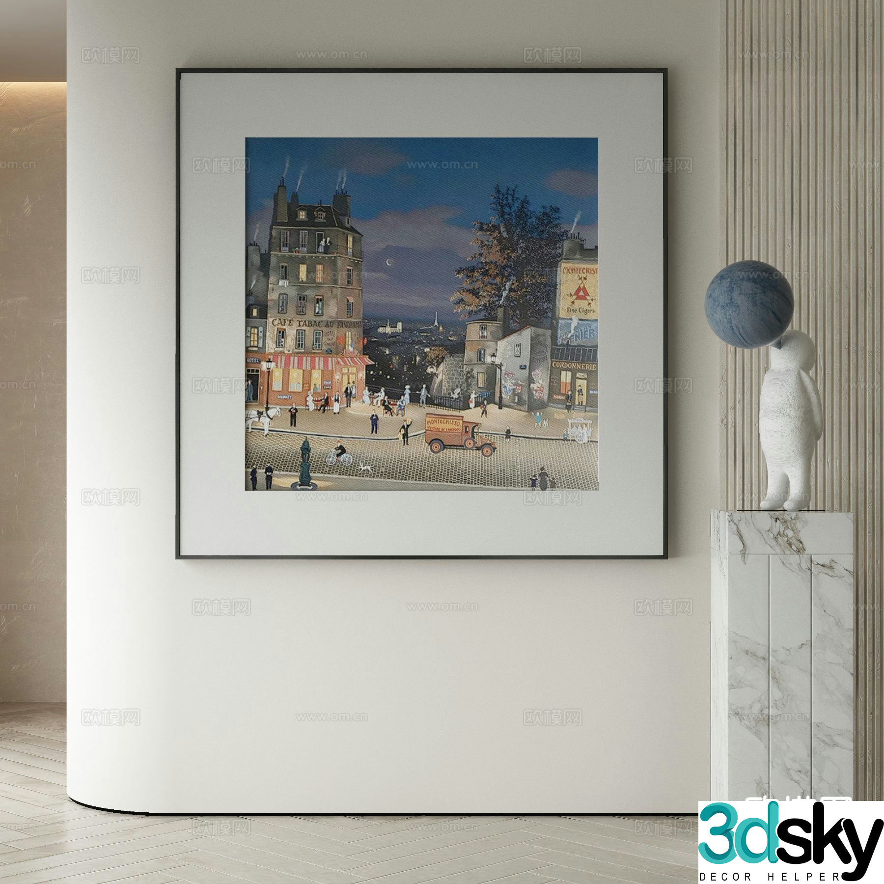 Decorative painting architectural painting hanging painting 3d model