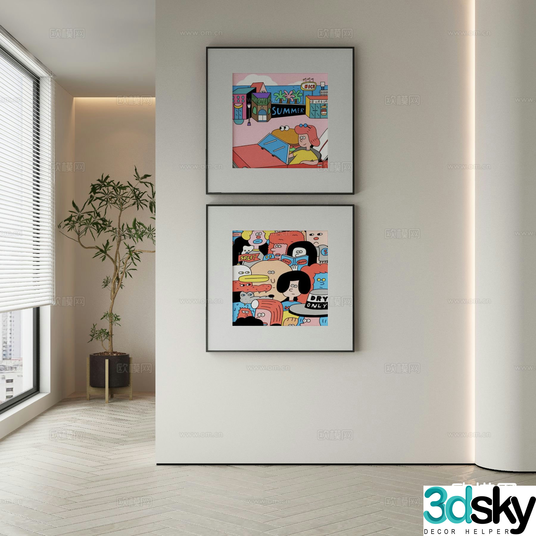 Decorative painting children’s painting hanging painting 3d model