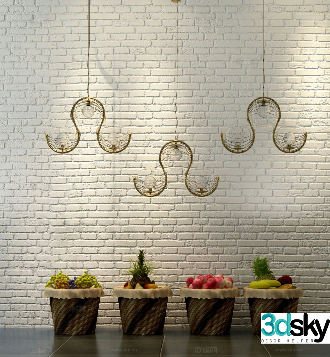 Bedside small chandelier 3d model