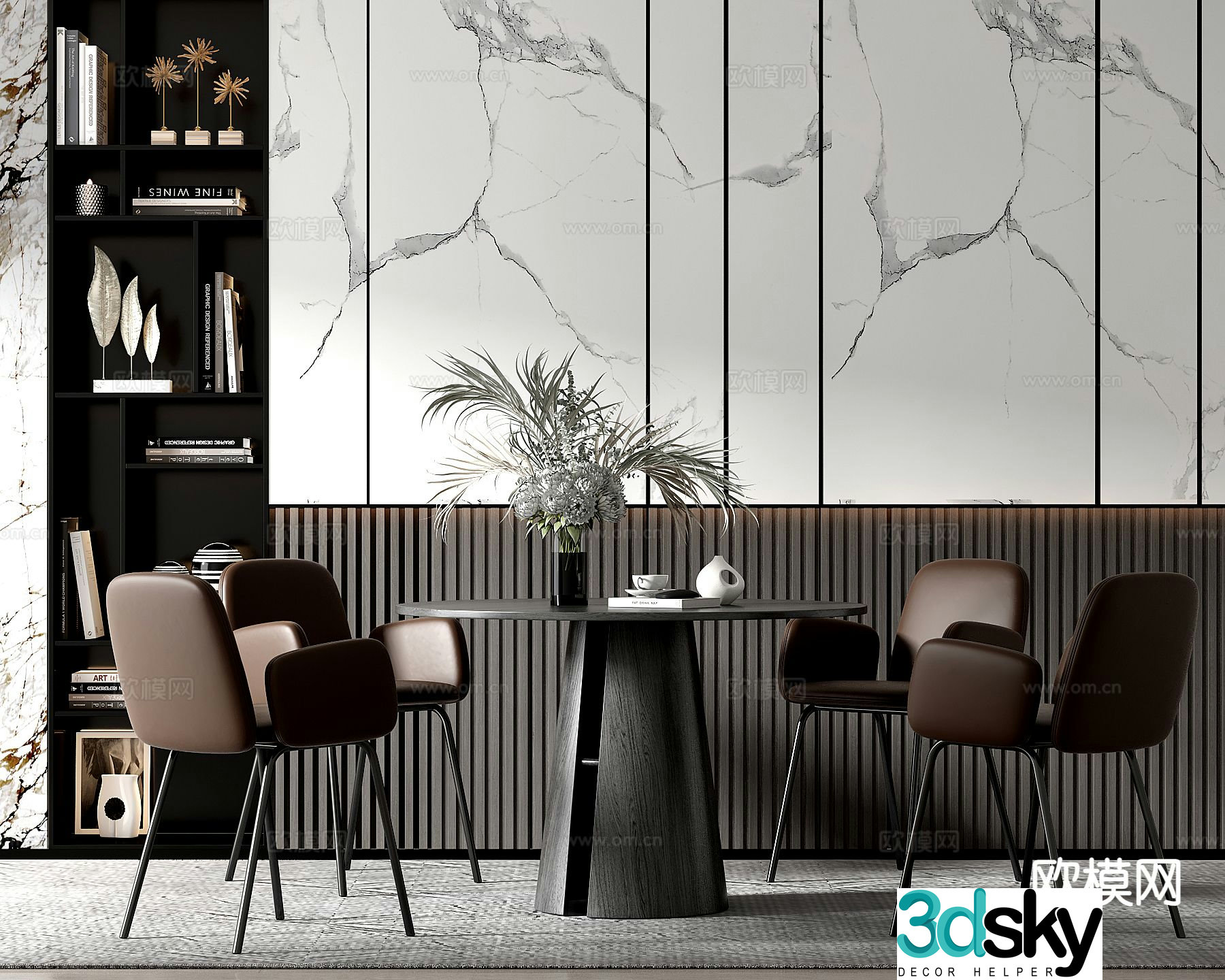 Light luxury negotiation tables and chairs leisure tables and chairs 3D model